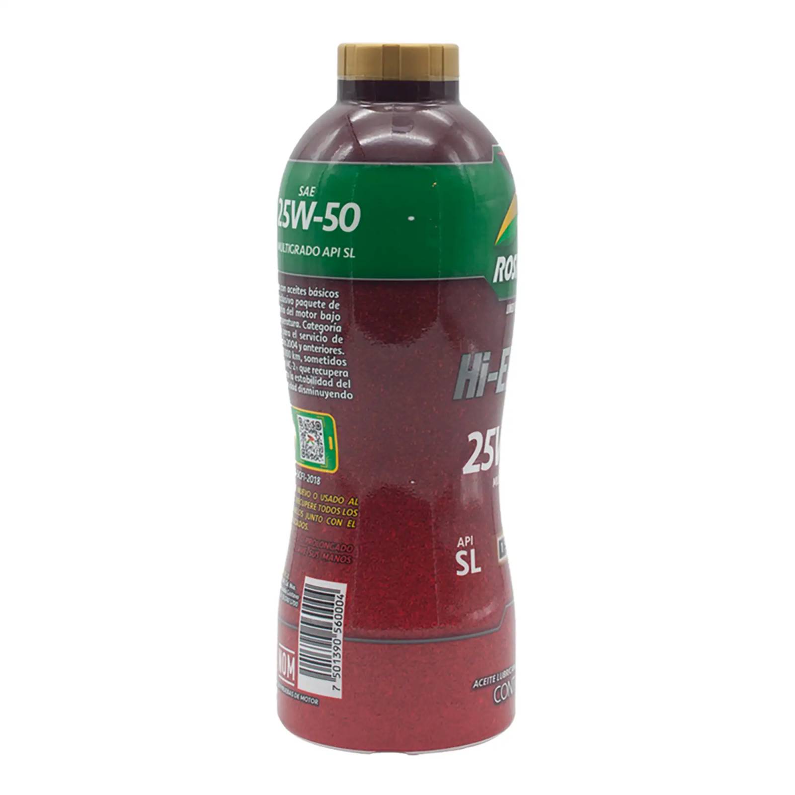 Aceite Motor Multigrado Roshfrans HI-ENERGY Alto kilometraje 25W-50, 950 ml