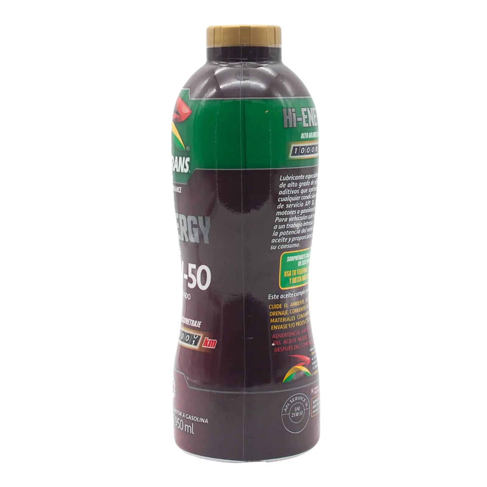 Aceite Motor Multigrado Roshfrans HI-ENERGY Alto kilometraje 25W-50, 950 ml