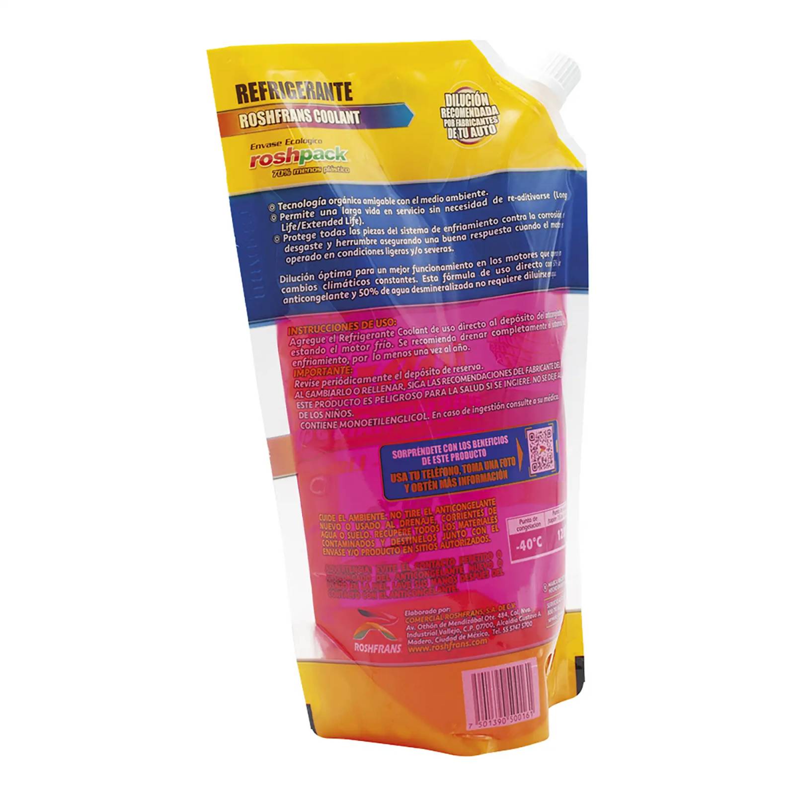 Anticongelante Roshfrans Coolant Listo para Usar, 950 ml