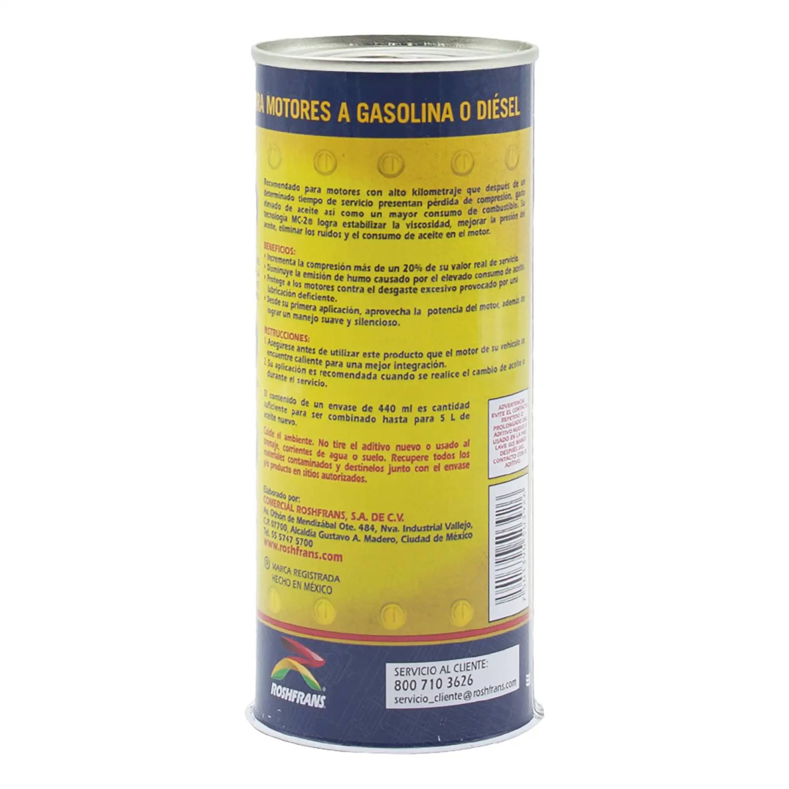 Aditivo para Aceite Lubricante de Motor Roshfrans MC-2, 440 ml