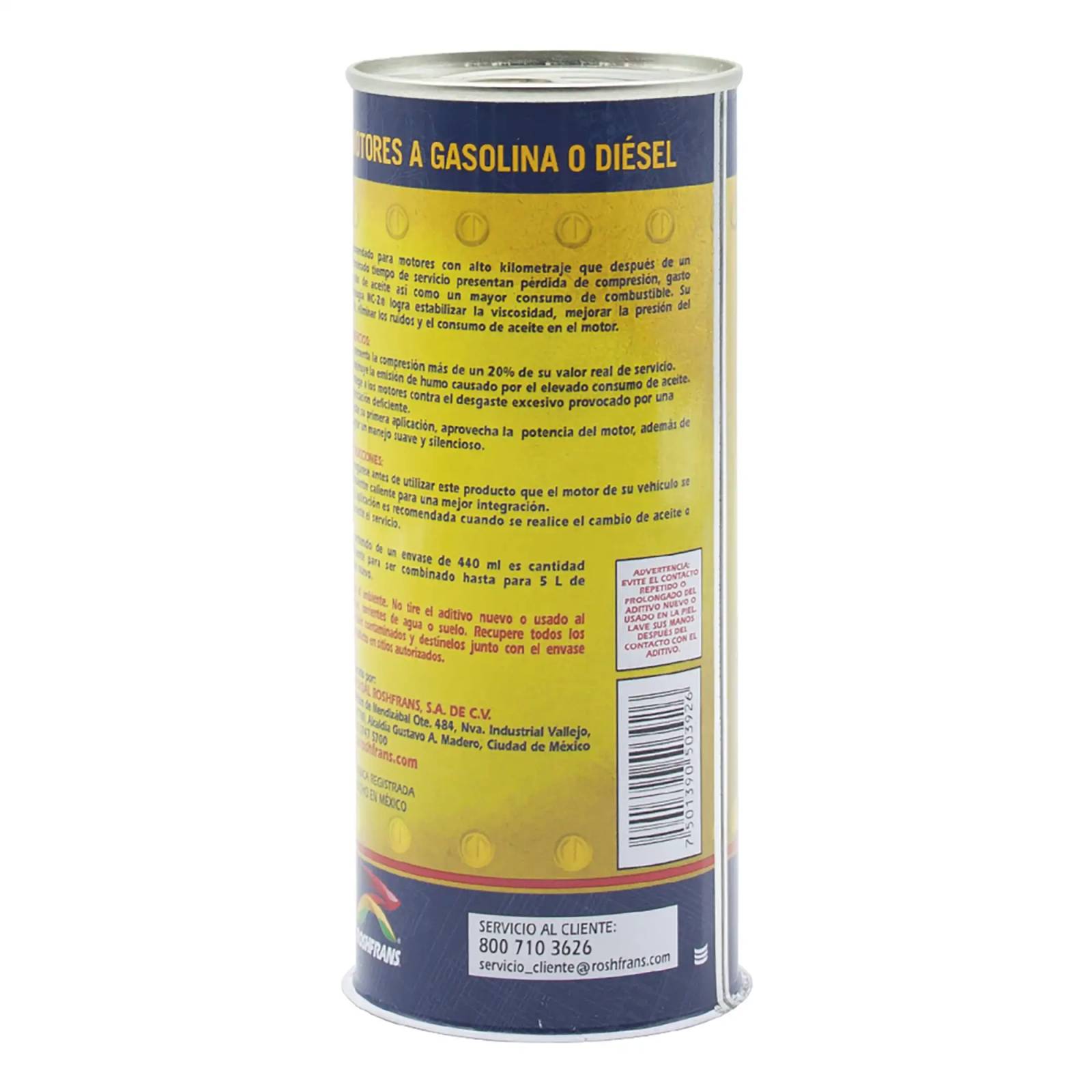 Aditivo para Aceite Lubricante de Motor Roshfrans MC-2, 440 ml