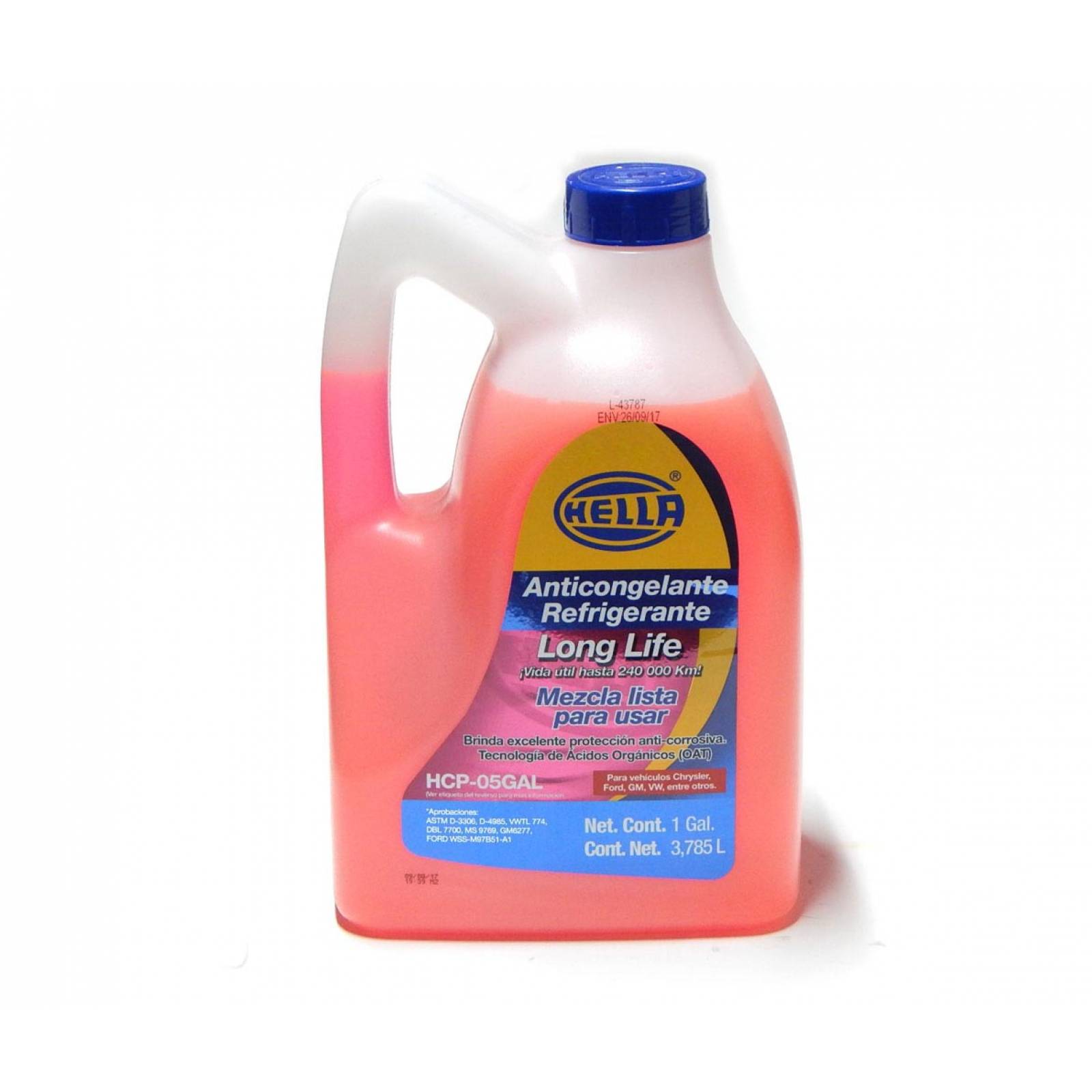 Anticongelante Rosa 1 Galón Listo Para Usar Hella