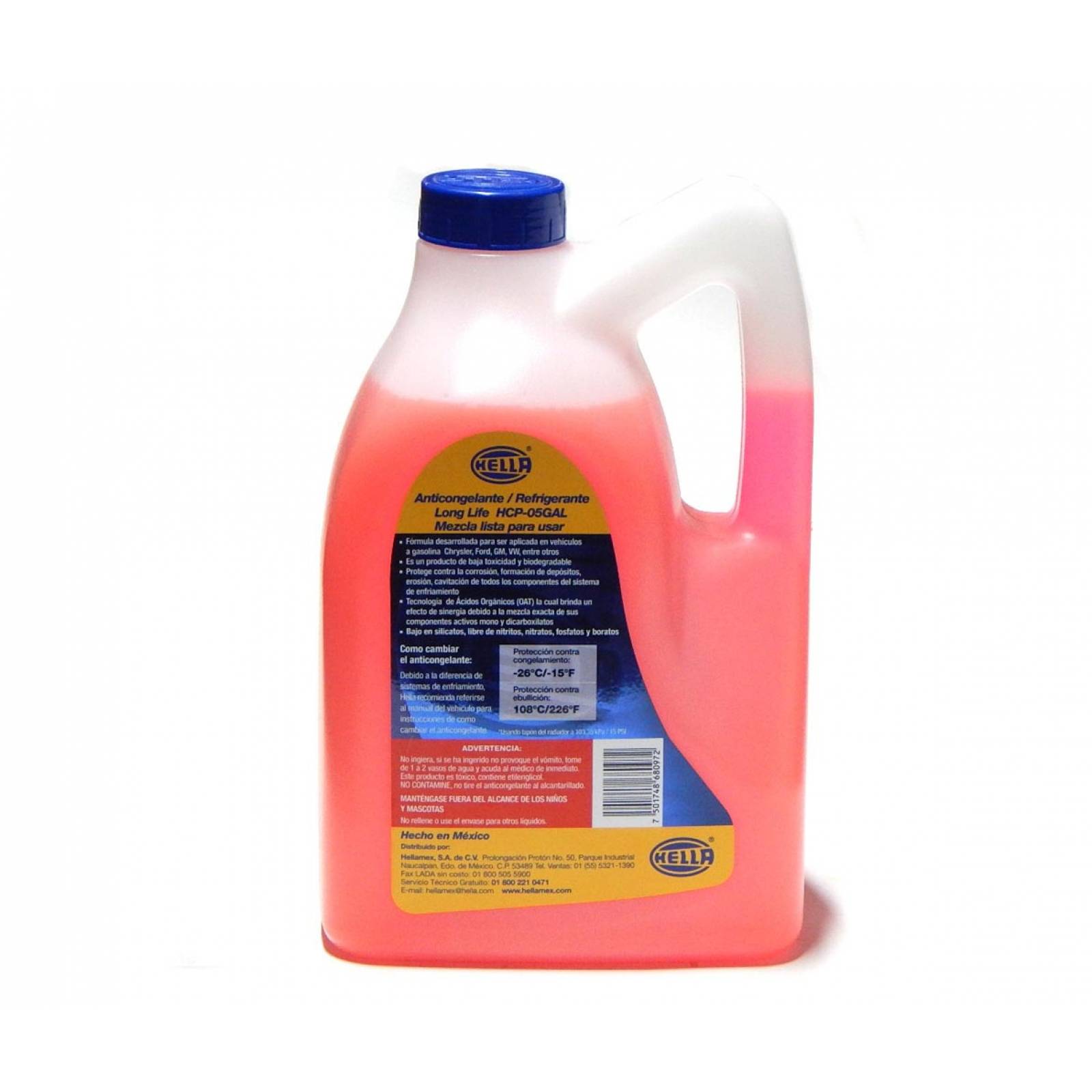 Anticongelante Rosa 1 Galón Listo Para Usar Hella