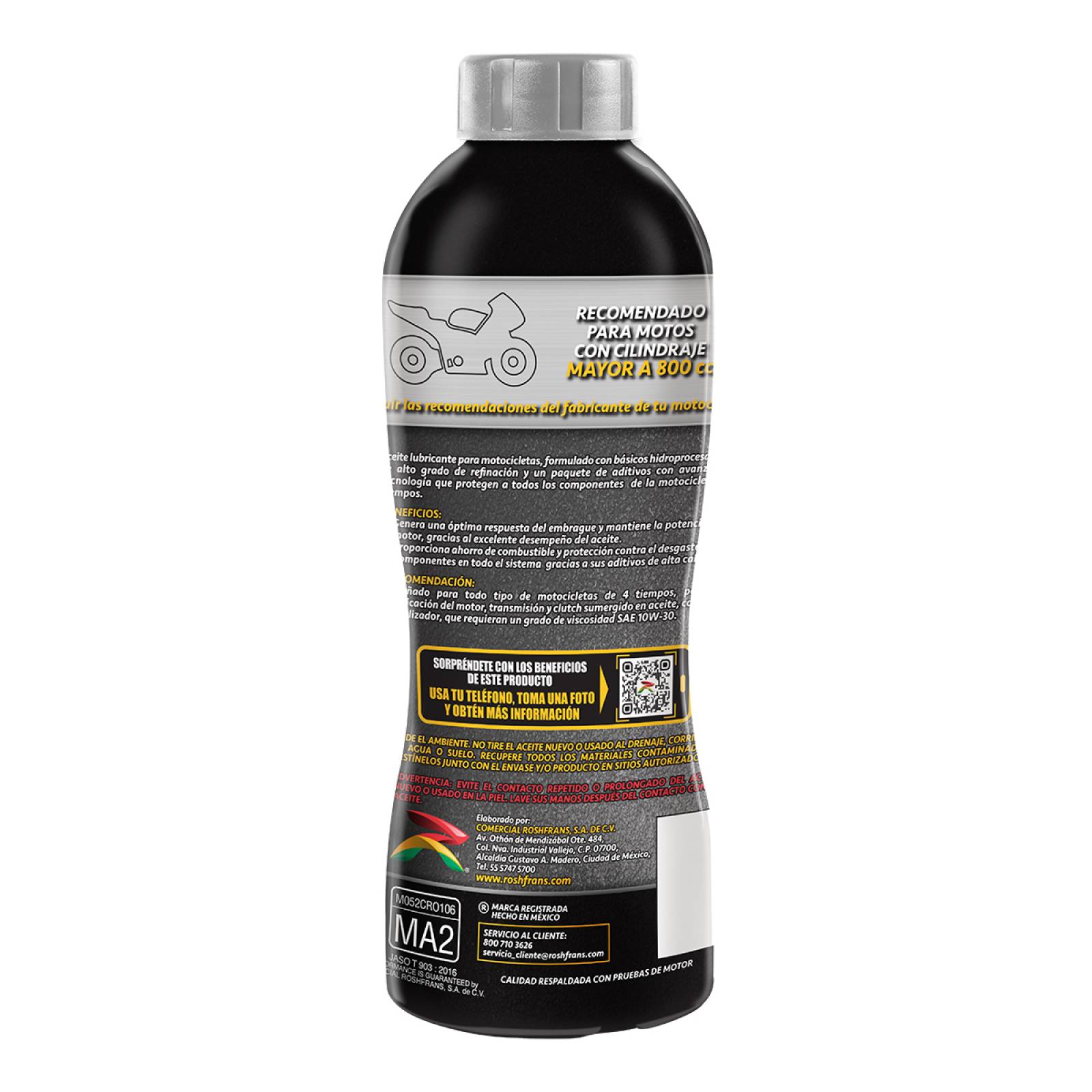 Aceite Motocicletas Multigrado Roshfrans Motonic Tiempos 10W-30