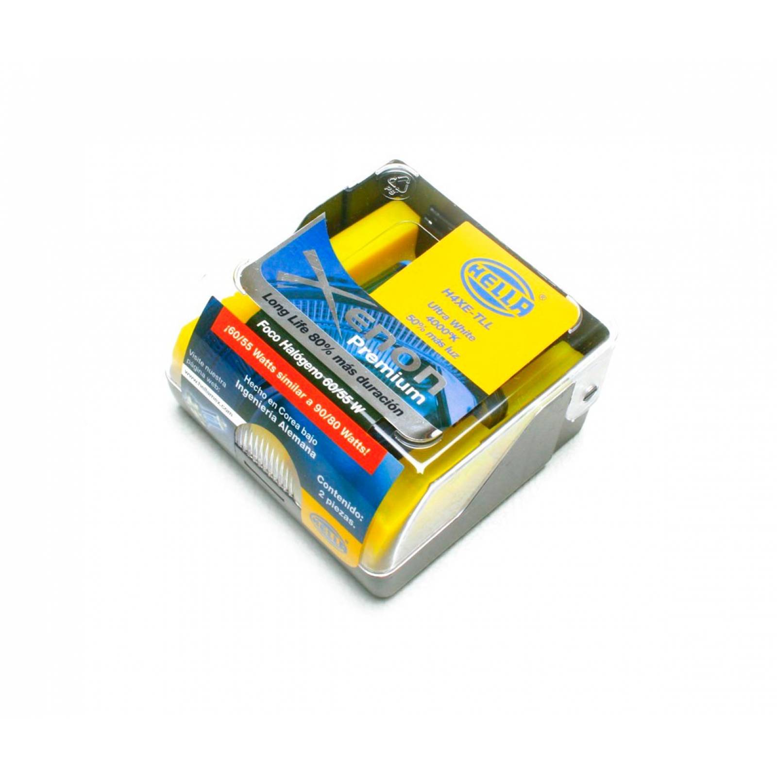 Foco H4 Luz Blanca Tipo Xenon Premium 60-55w 2 Focos Hella