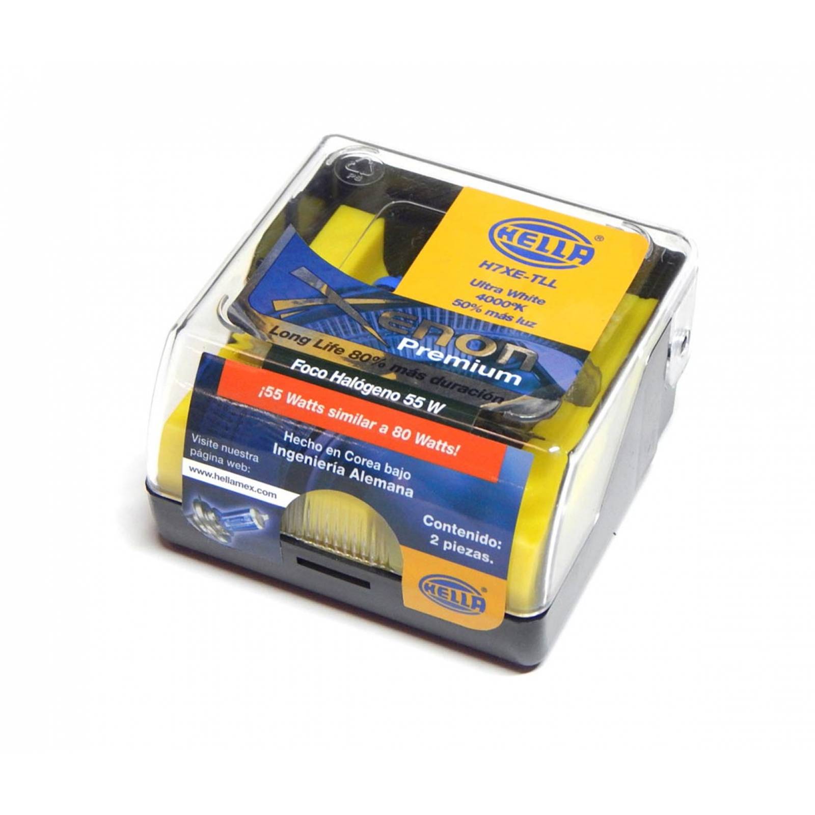 Foco H7 Luz Blanca Tipo Xenon Premium 55w 2 Focos Hella