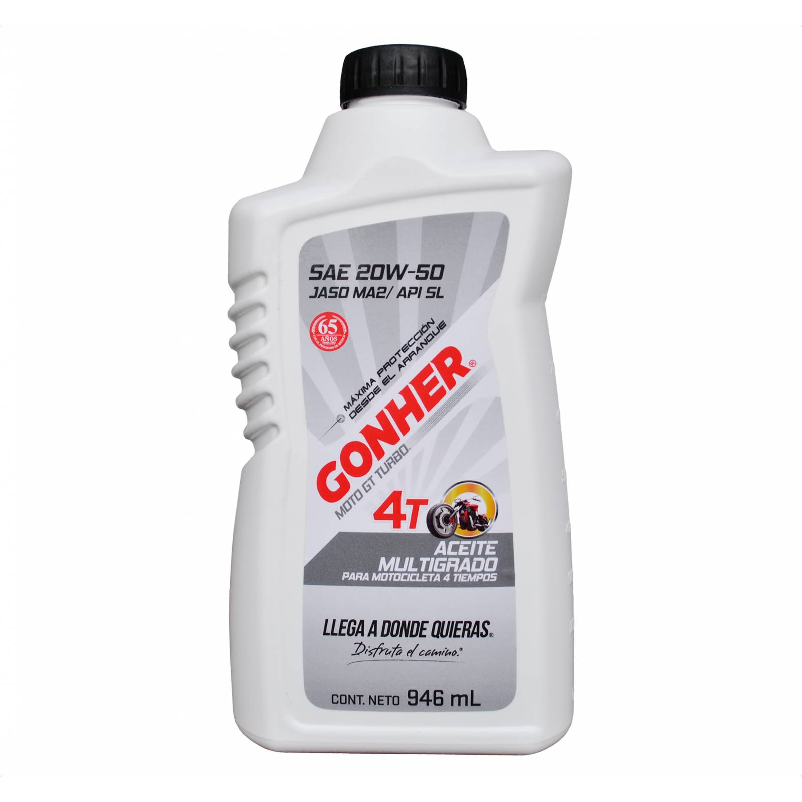 Gonher Aceite Moto 20W50 Mineral 1012711 4 Tiempos Gt Turbo 946 ml