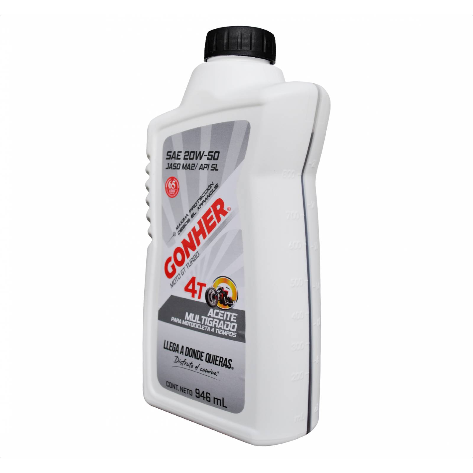 Gonher Aceite Moto 20W50 Mineral 1012711 4 Tiempos Gt Turbo 946 ml