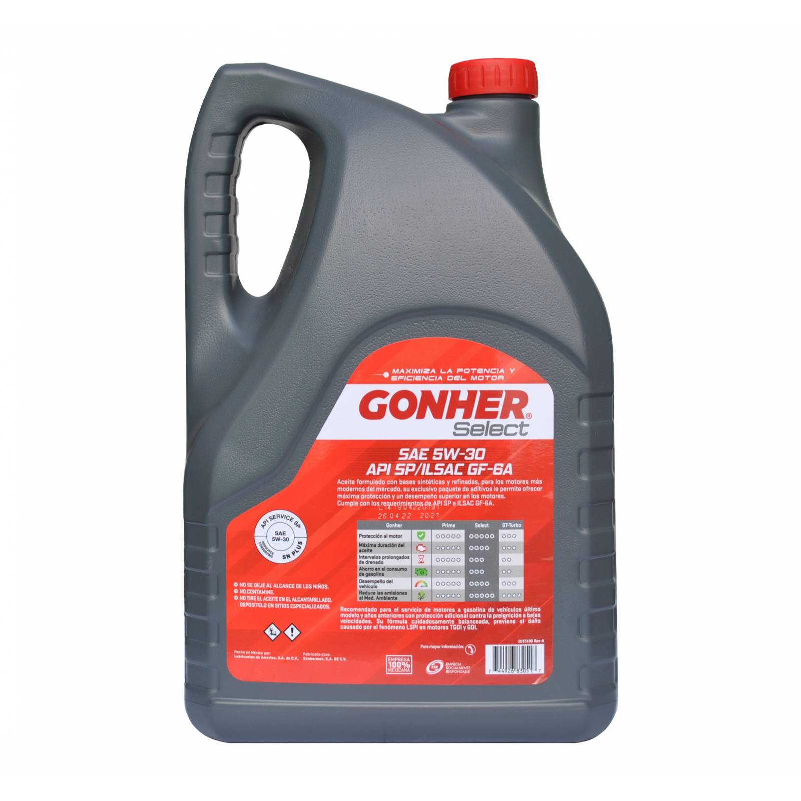 Gonher Aceite Motor 5W30 Semisintético 1027400 Select 5 L