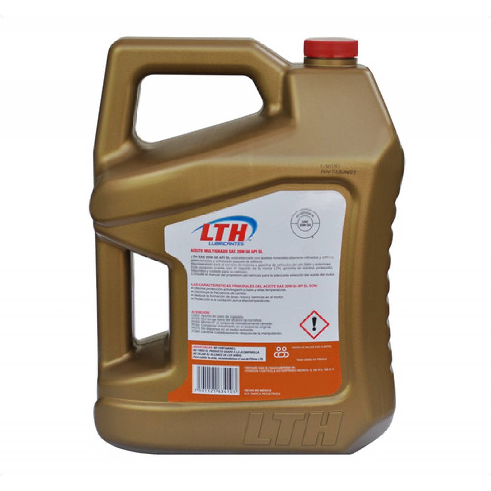 Aceite Motor a Gasolina LTH 20W50 Mineral Multigrado, 5 L