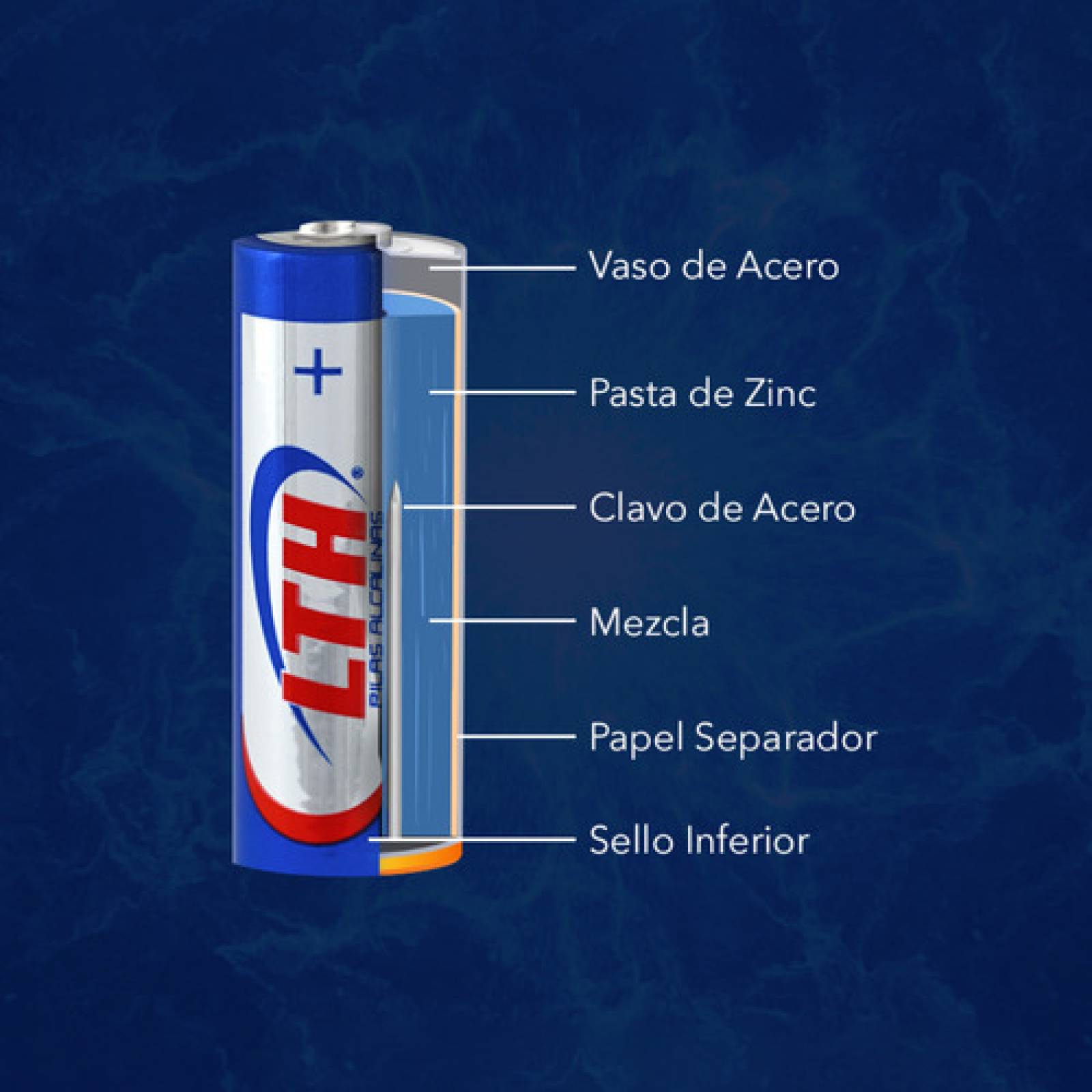 Pilas Alcalinas AA LTH Max Duración 1.5V, 10 piezas