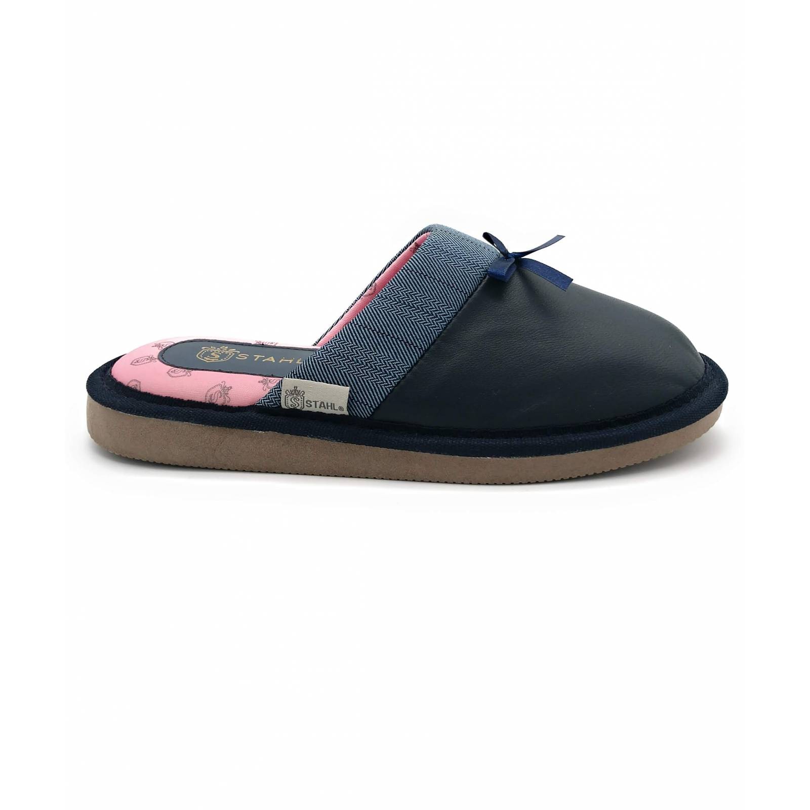 Pantufla de descanso en piel para mujer 3807