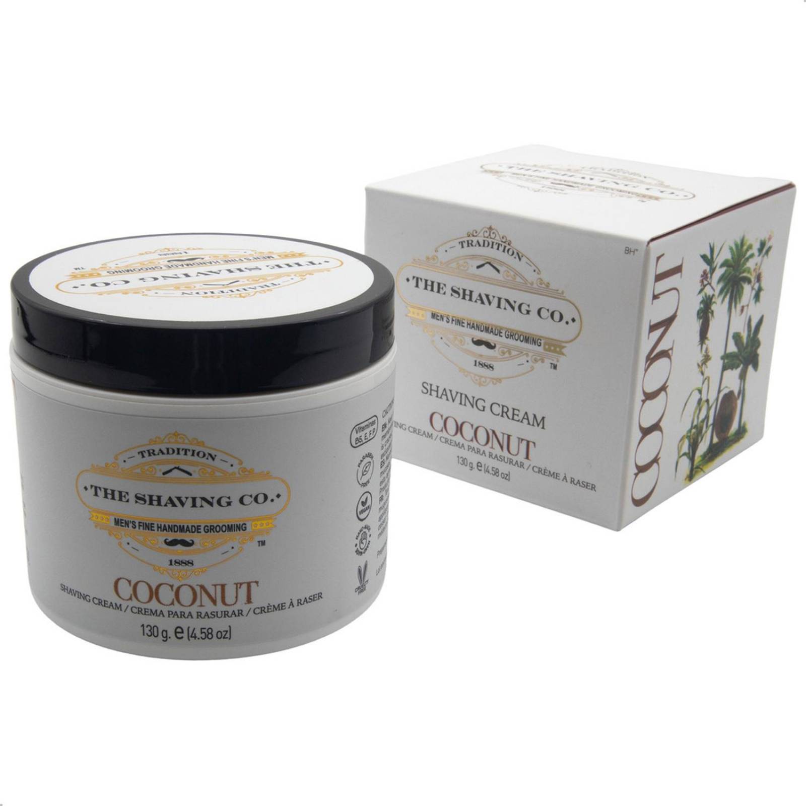 The Shaving Co Kit Crema De Afeitar Coco, Razor Metal, Bowl