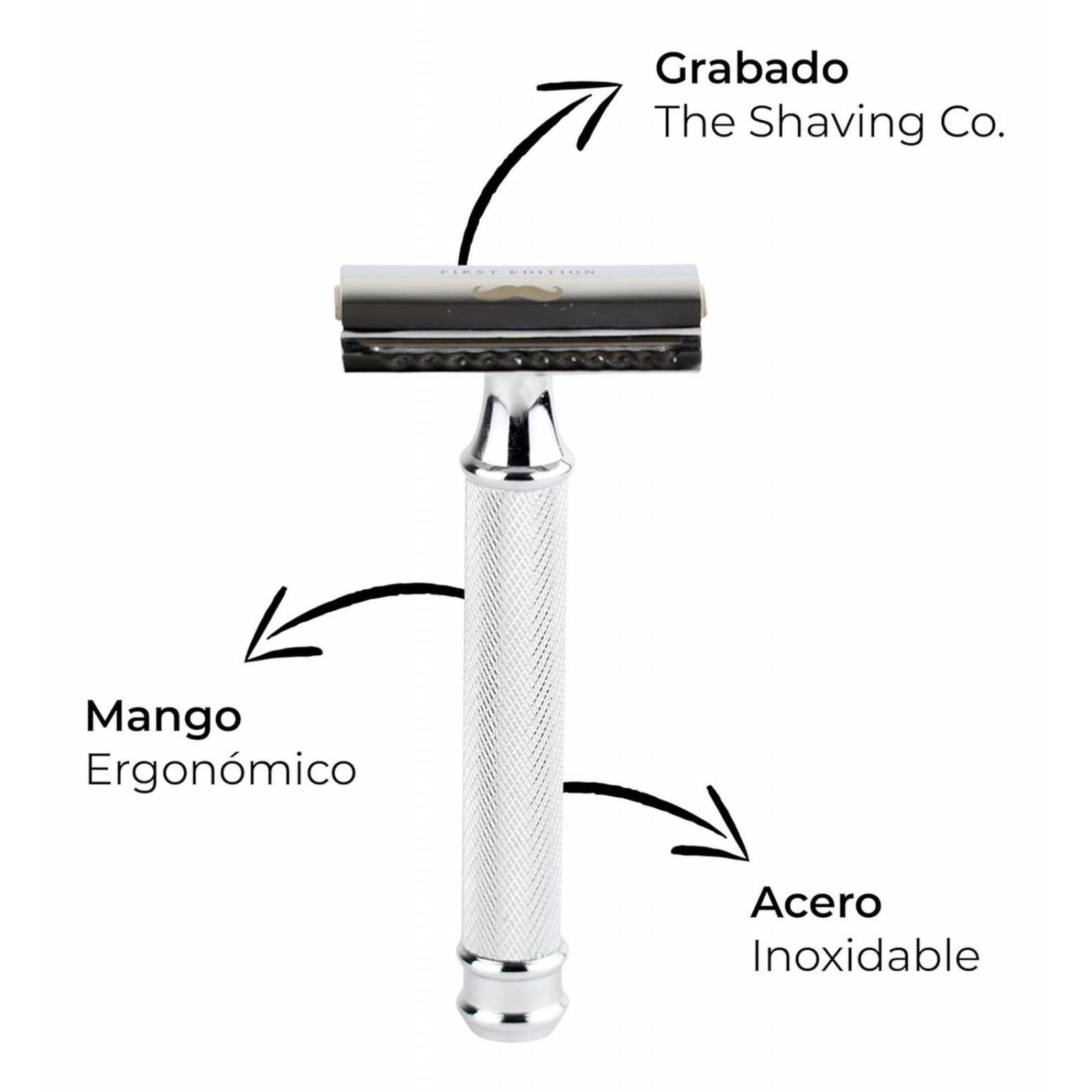 The Shaving Co Kit Crema De Afeitar Coco, Razor Metal, Bowl