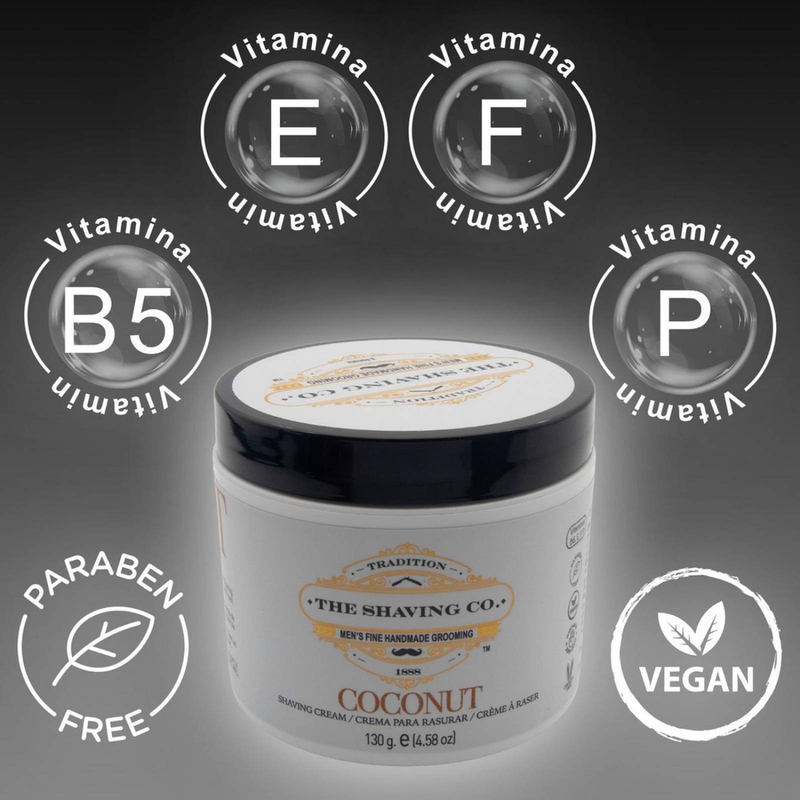 The Shaving Co Kit Crema De Afeitar Coco, Razor Metal, Bowl