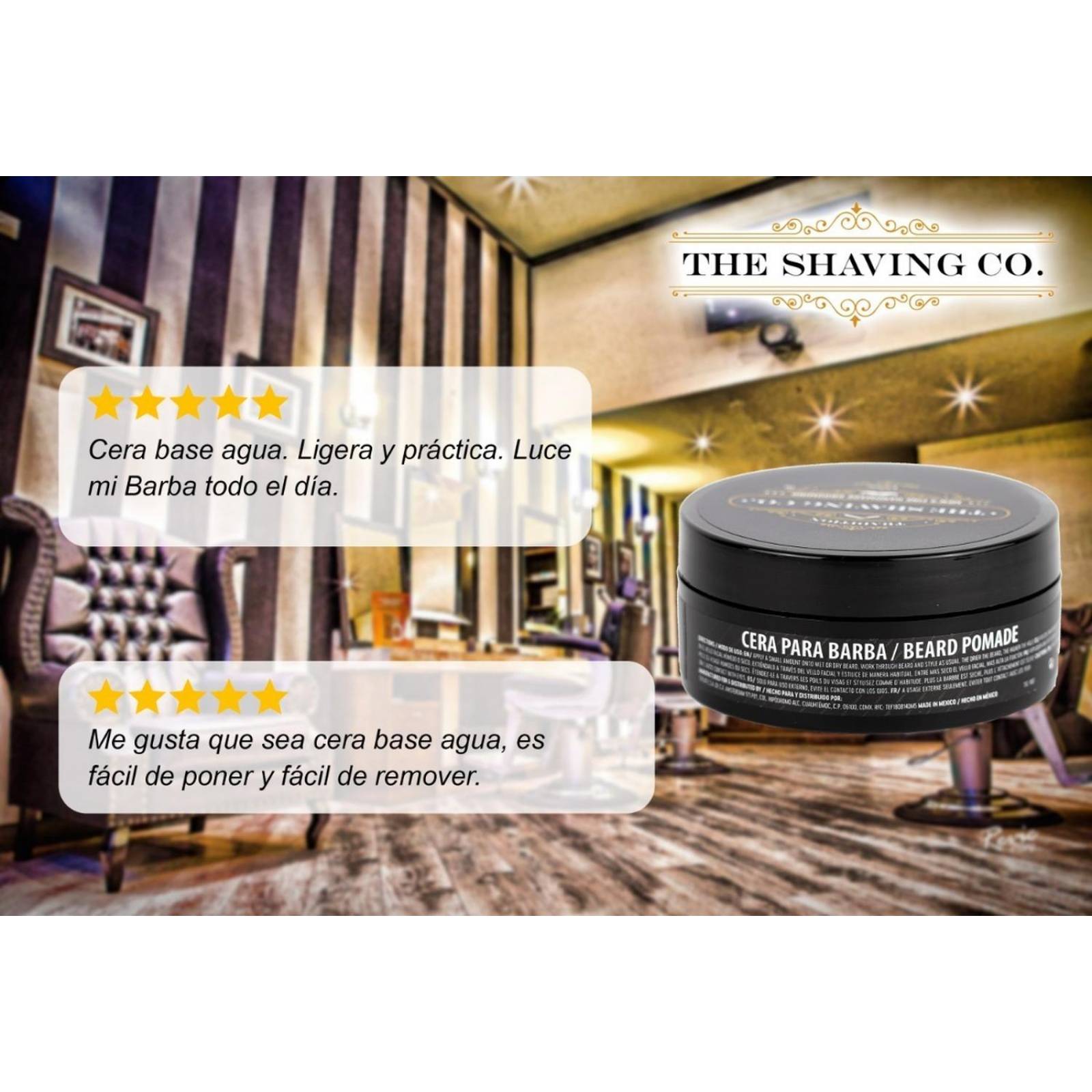 Kit X2 Cera Para Barba The Shaving Co Fijación Media Natural 