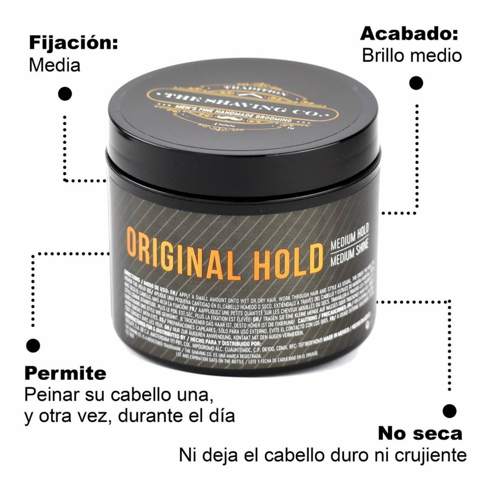 Kit X3 Pomada Cabello The Shaving Co Original Fijación Media 