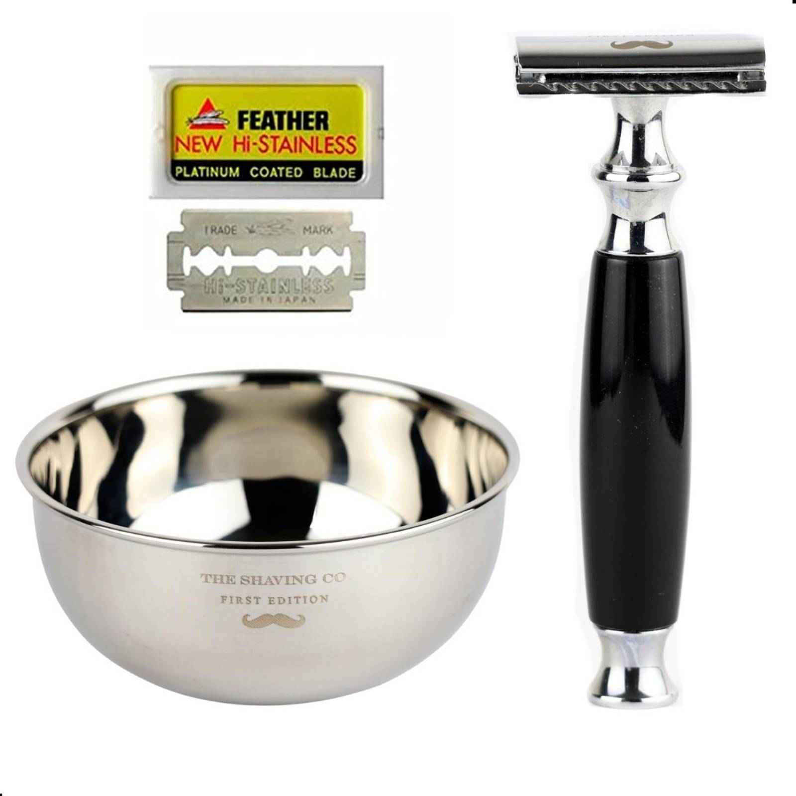 Kit Afeitado The Shaving Co Rastrillo + Vasija + Navajas 