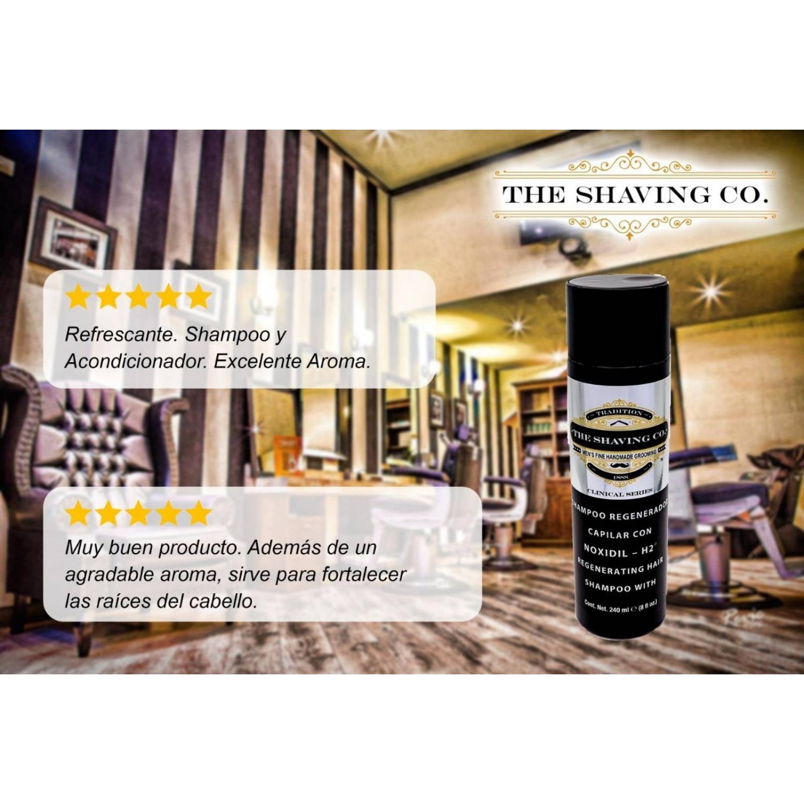 Kit Shampoo Noxidil + Roller Cabello The Shaving Co. 