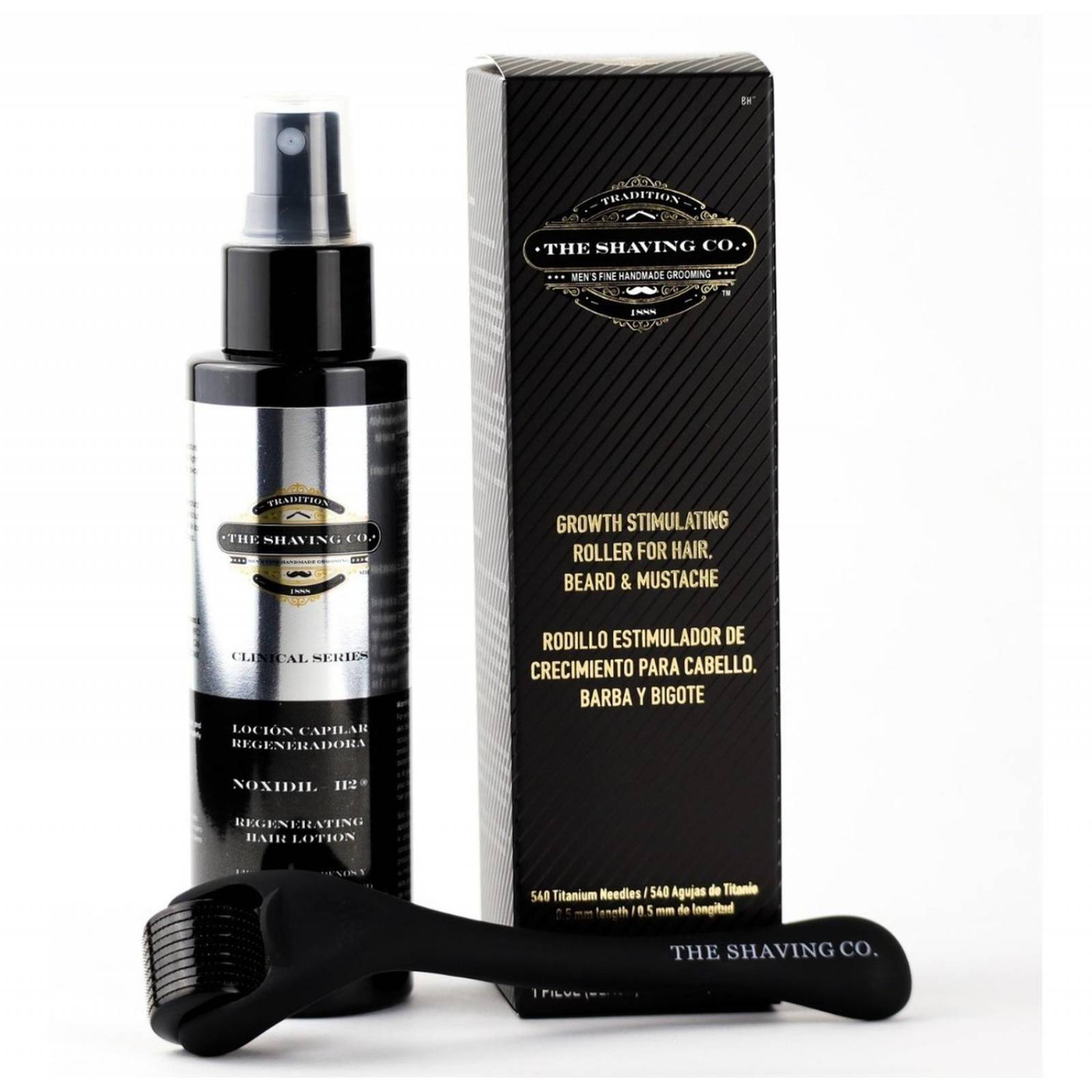 Kit Loción Capilar Noxidil + Roller Cabello The Shaving Co. 