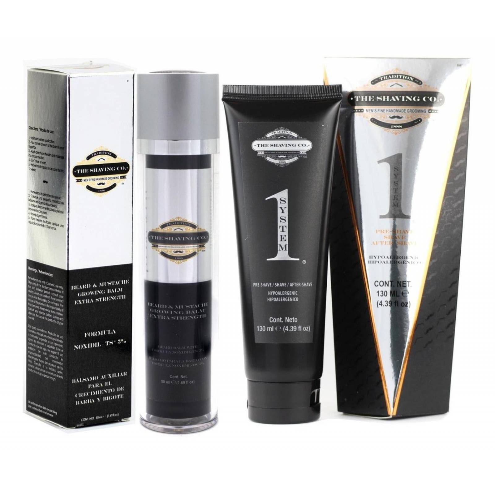 Kit The Shaving Co One System Y Bálsamo Crecimiento De Barba 