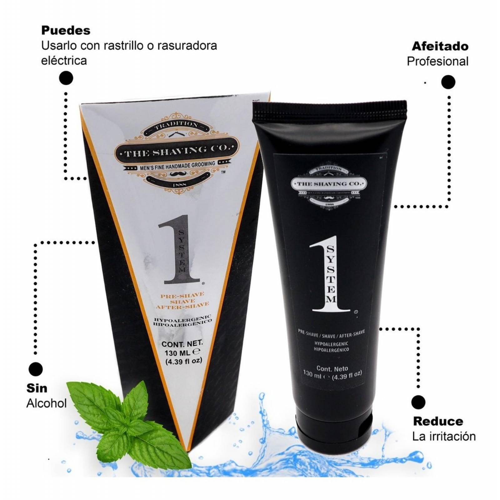 Kit The Shaving Co One System Y Bálsamo Crecimiento De Barba 