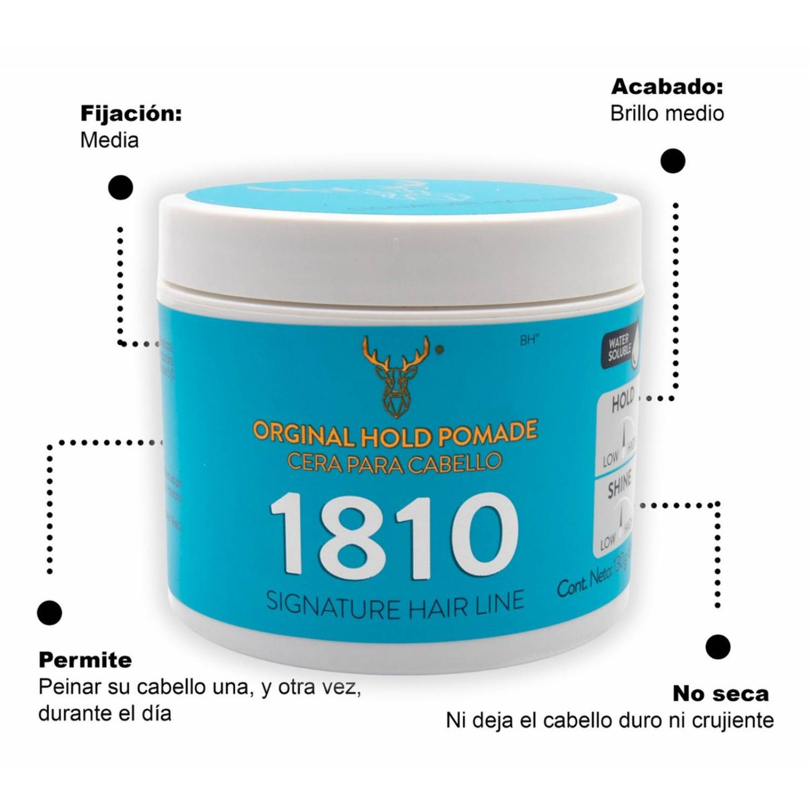 Kit X 2 Original Hold Cera 1810 Para Cabello Fijación Media