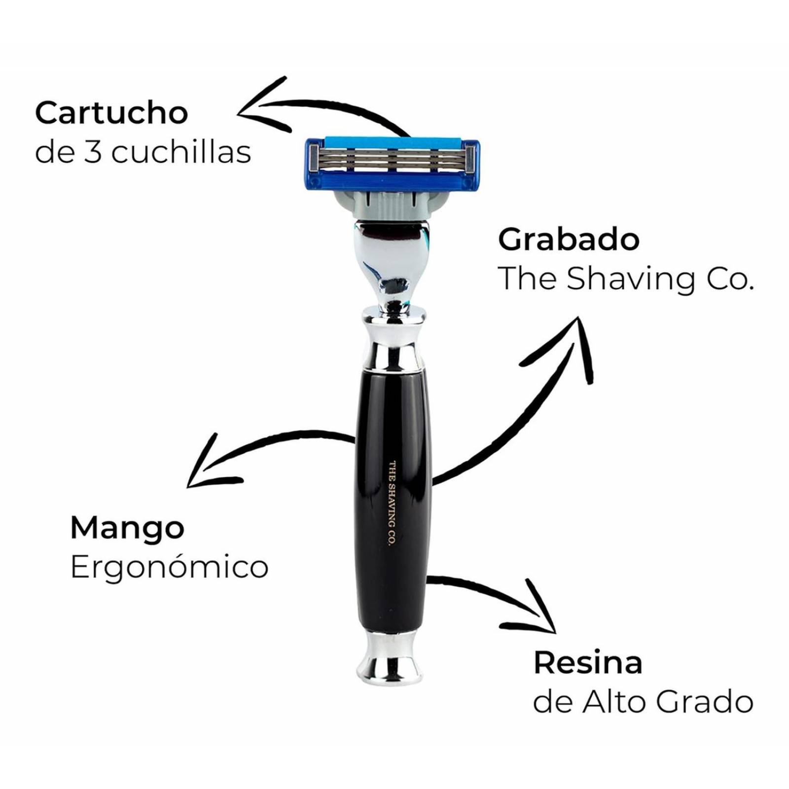 The Shaving Co Kit Rastrillo Negro Crema De Afeitar Sandalo 