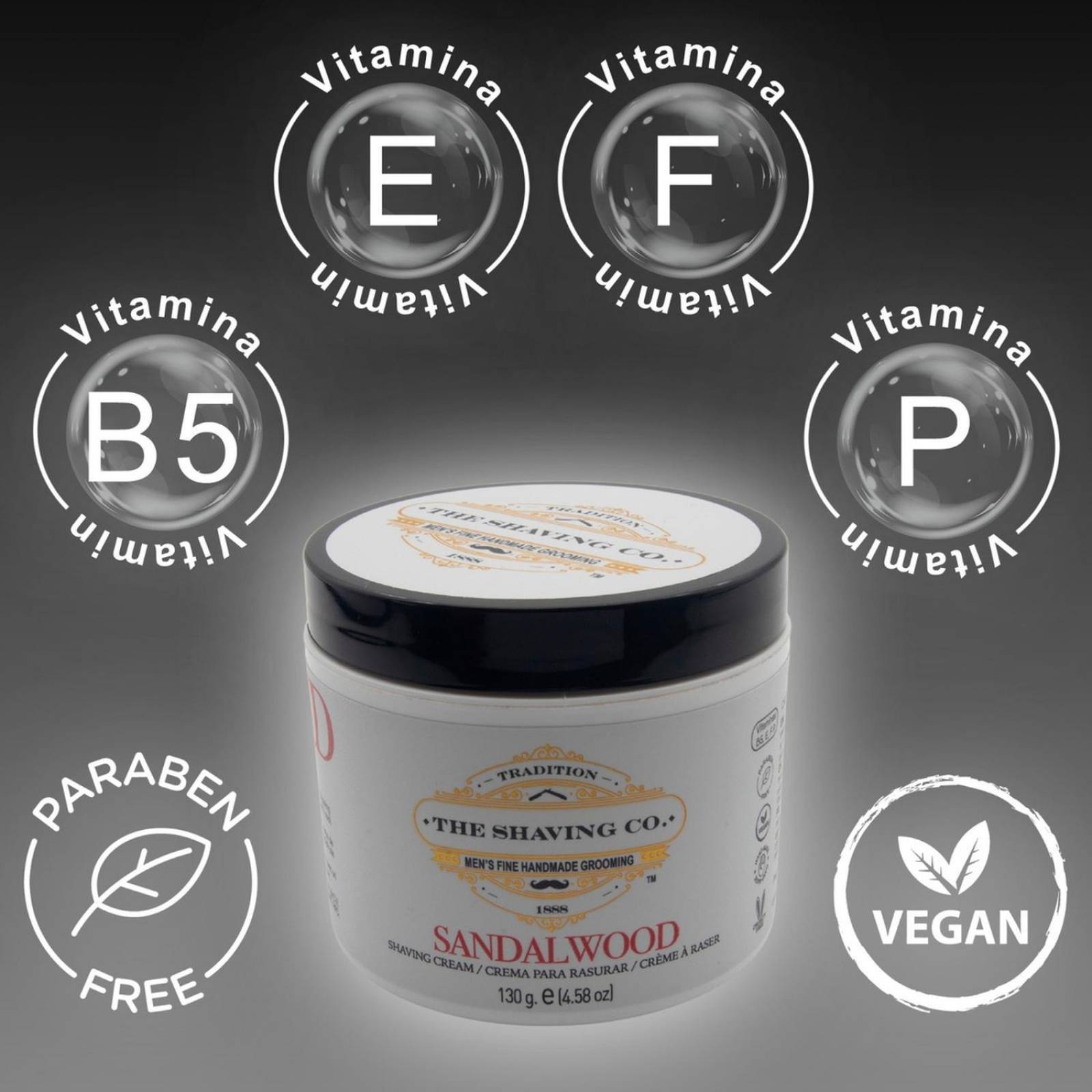 The Shaving Co Kit Rastrillo Negro Crema De Afeitar Sandalo 