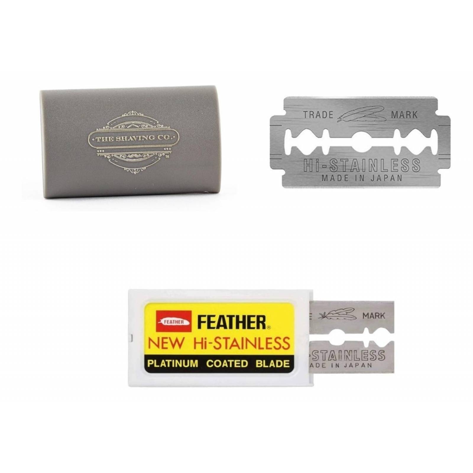 Pack Porta Protector Rastrillo The Shaving Co. Y Navajas 