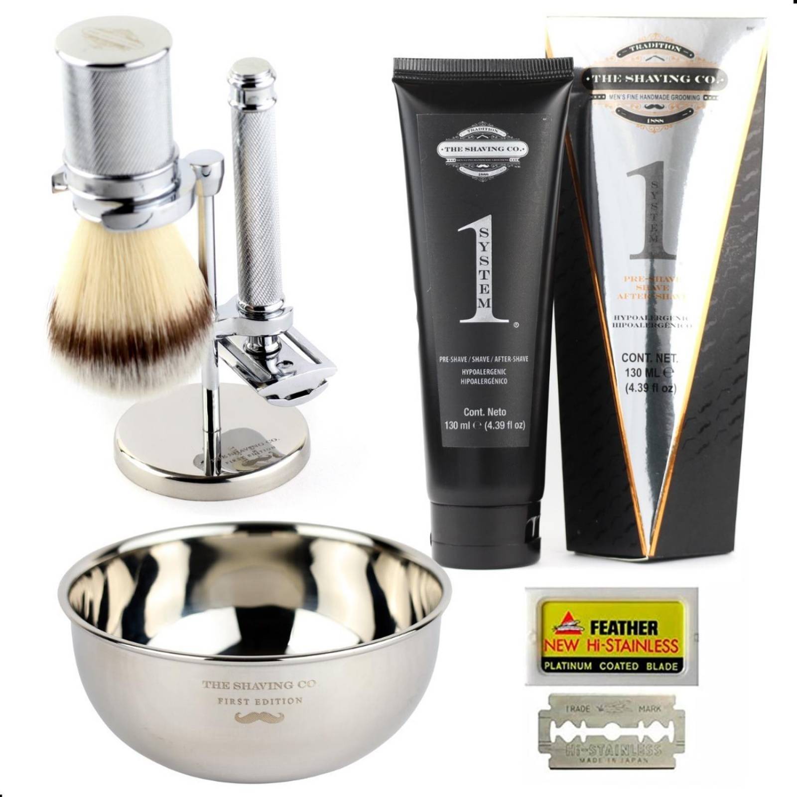 Kit De Afeitado Completo The Shaving Co. Acero + One System 