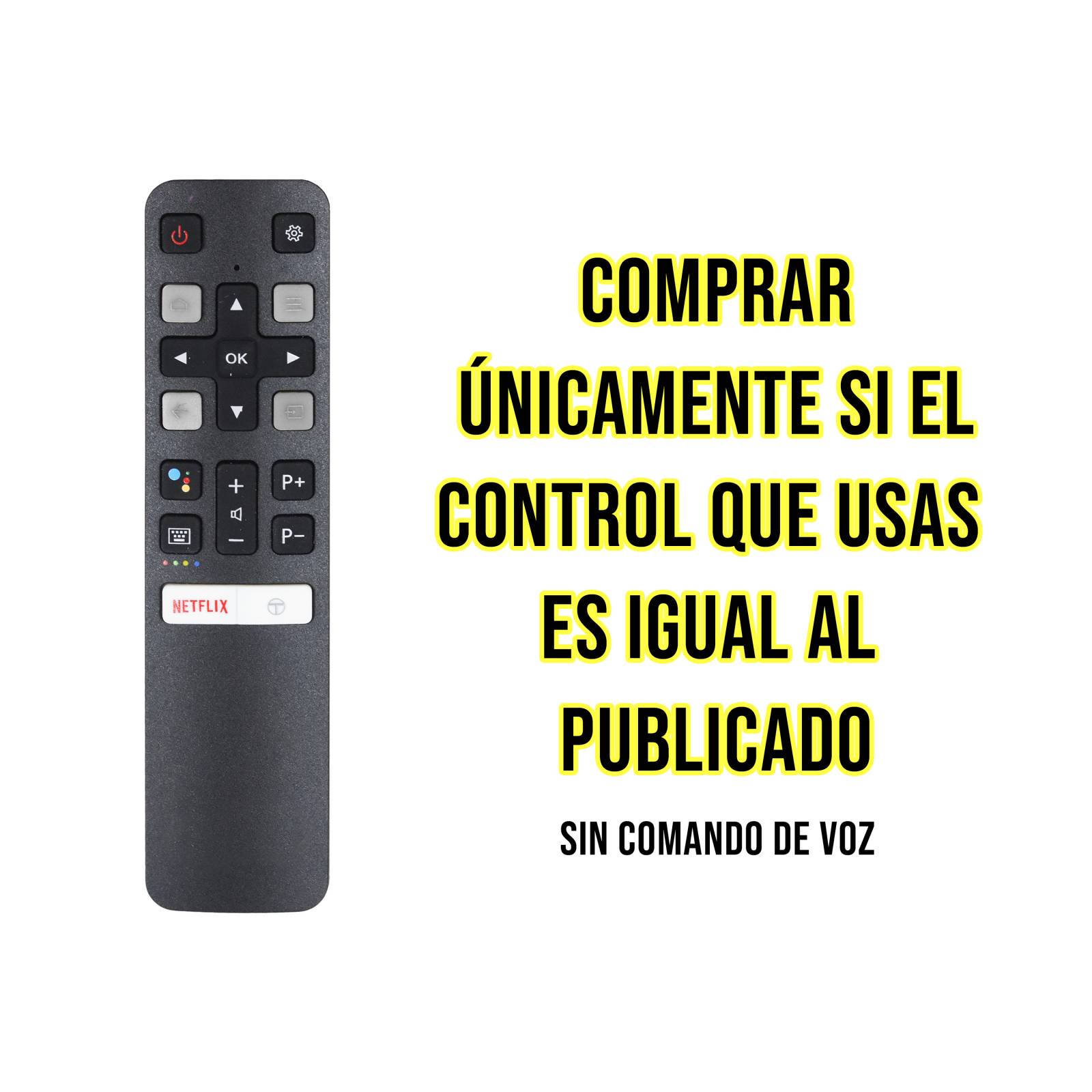 Control Remoto Tcl Rc802v Android Smart Tv Netflix Pantalla