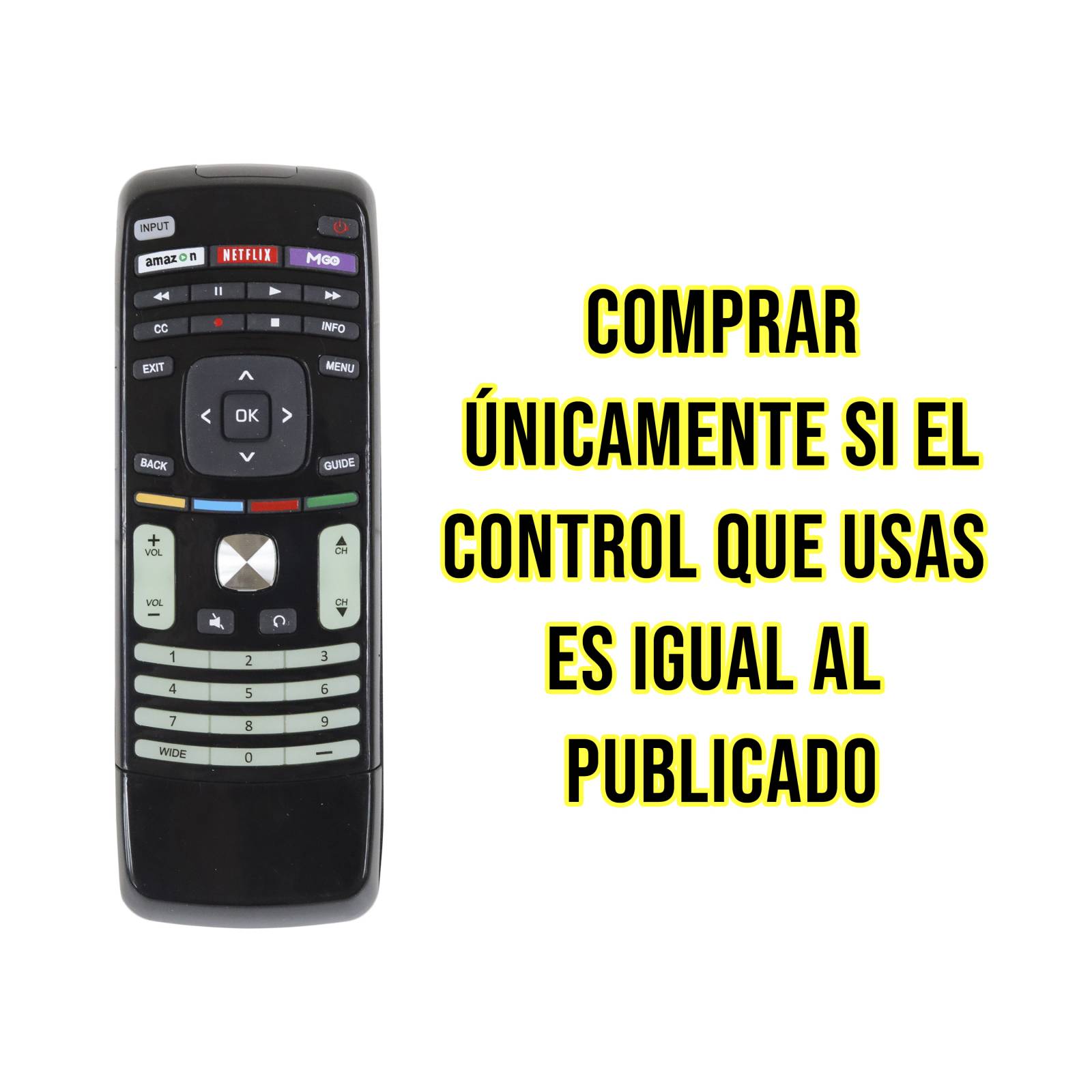 Control Remoto Universal VIZIO SMART TV 100% Compatible con función de aprendizaje y teclado QWERTY
