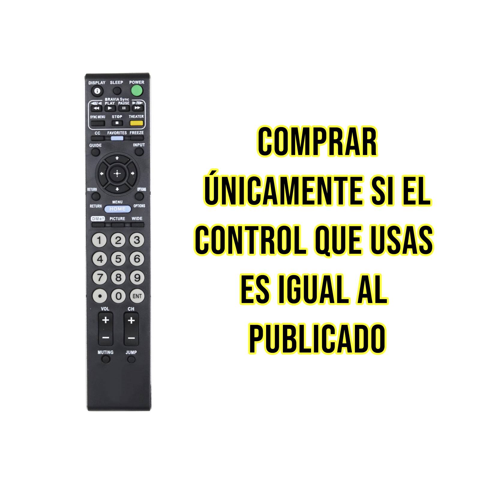 Control Remoto Pantalla Sony Bravia Genérico