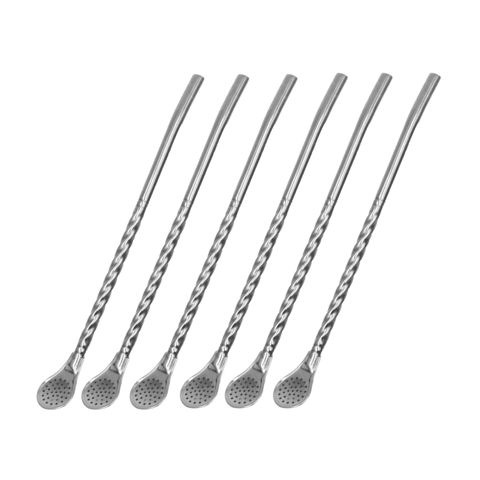 6pz Cuchara Popote Paja Te Yerba Mate Acero Inoxidable
