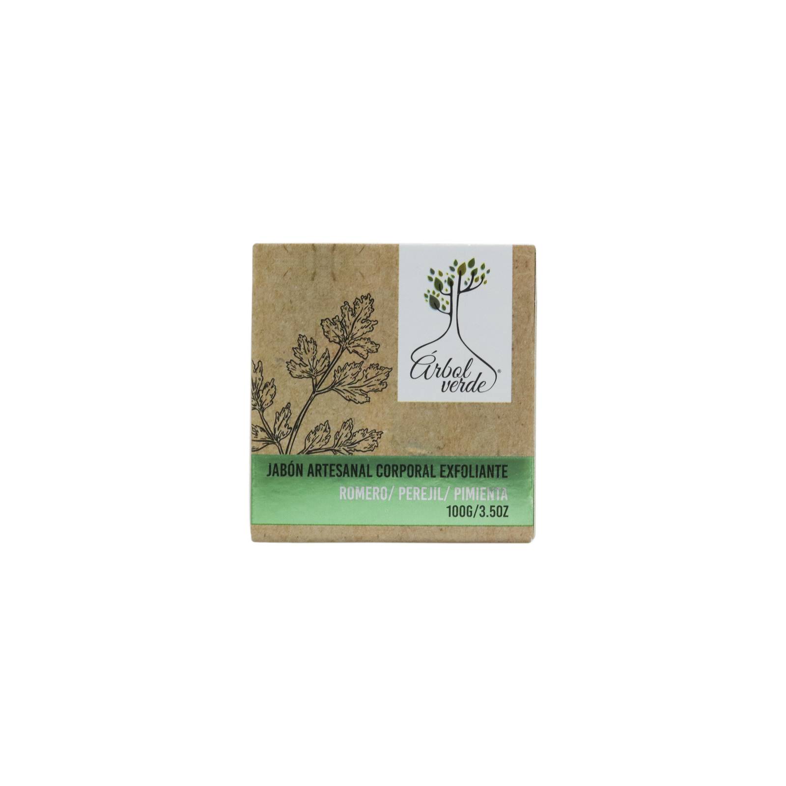 Jabón Artesanal Corporal Exfoliante Romero Perejil Pimienta