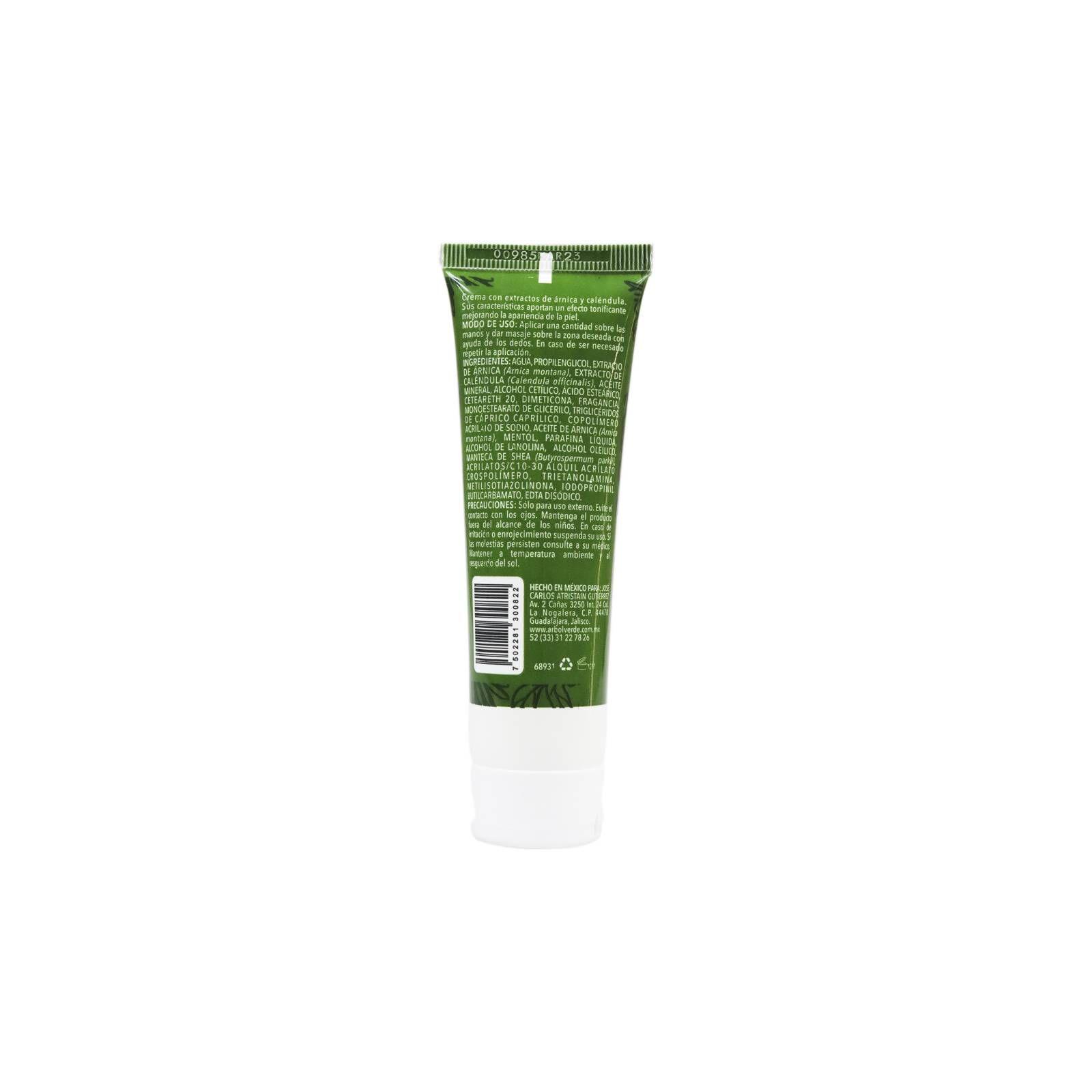 Crema Árnica Caléndula 60 Ml Efecto Tonificante Vegano