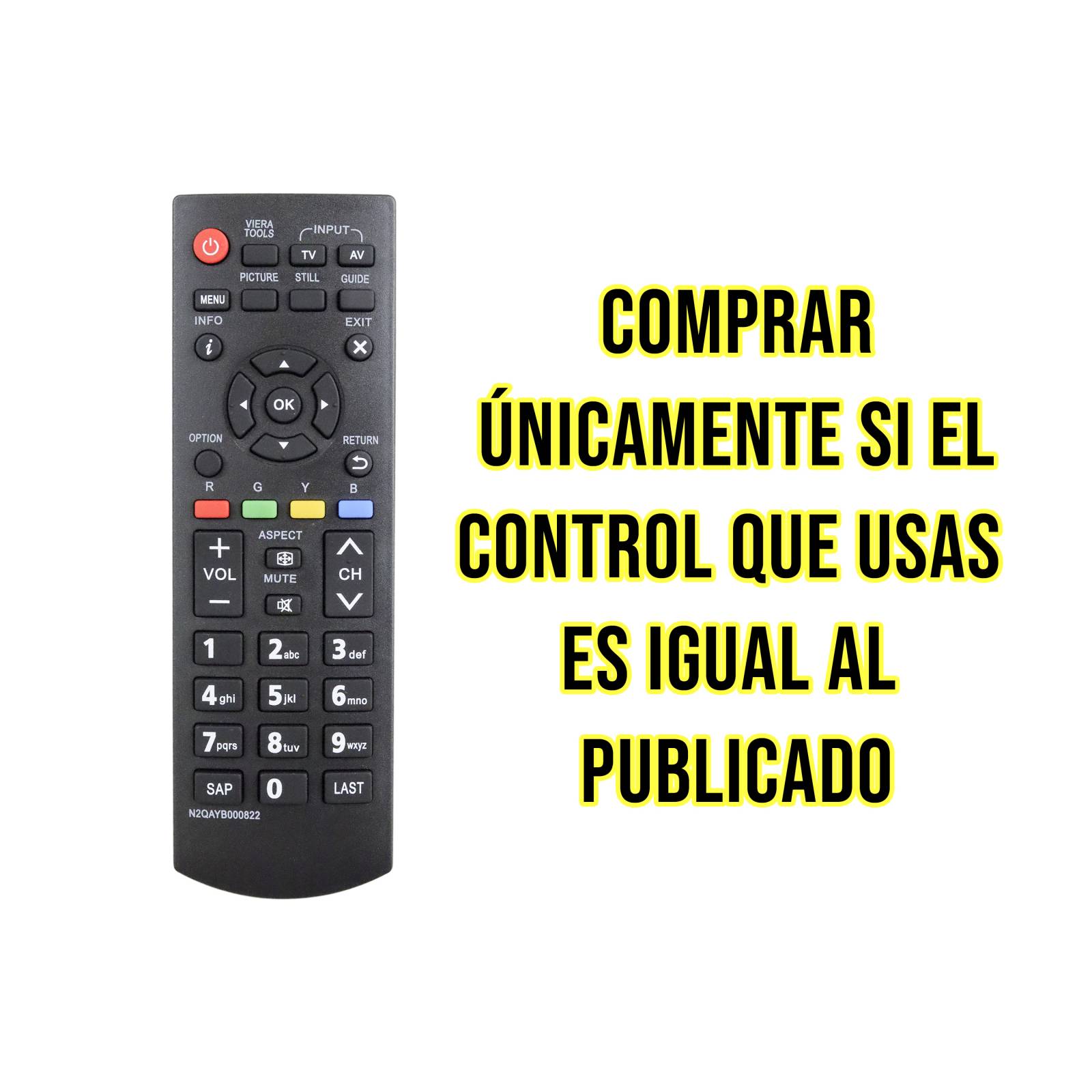 Control Remoto Panasonic N2qayb000822 Pantalla