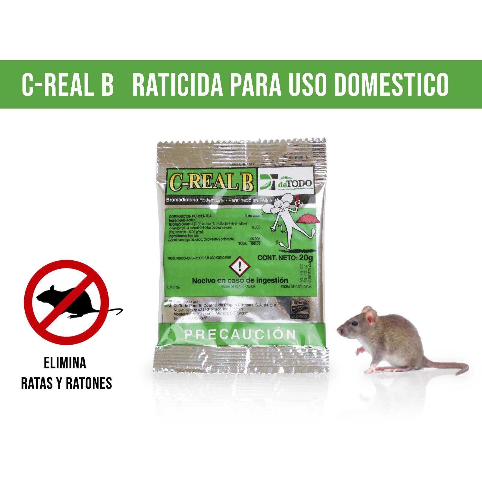 12pz Veneno Mata Ratas Churrito Raticida C-real B 20gr