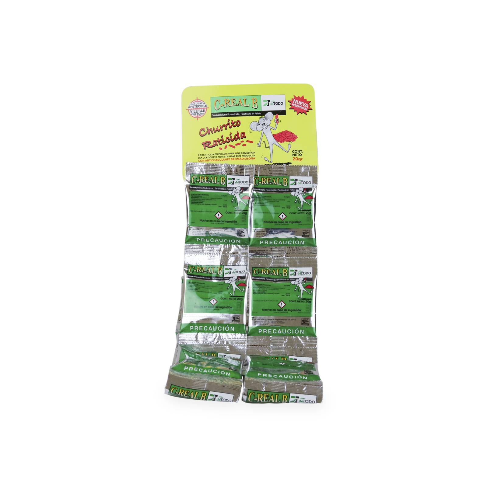 12pz Veneno Mata Ratas Churrito Raticida C-real B 20gr