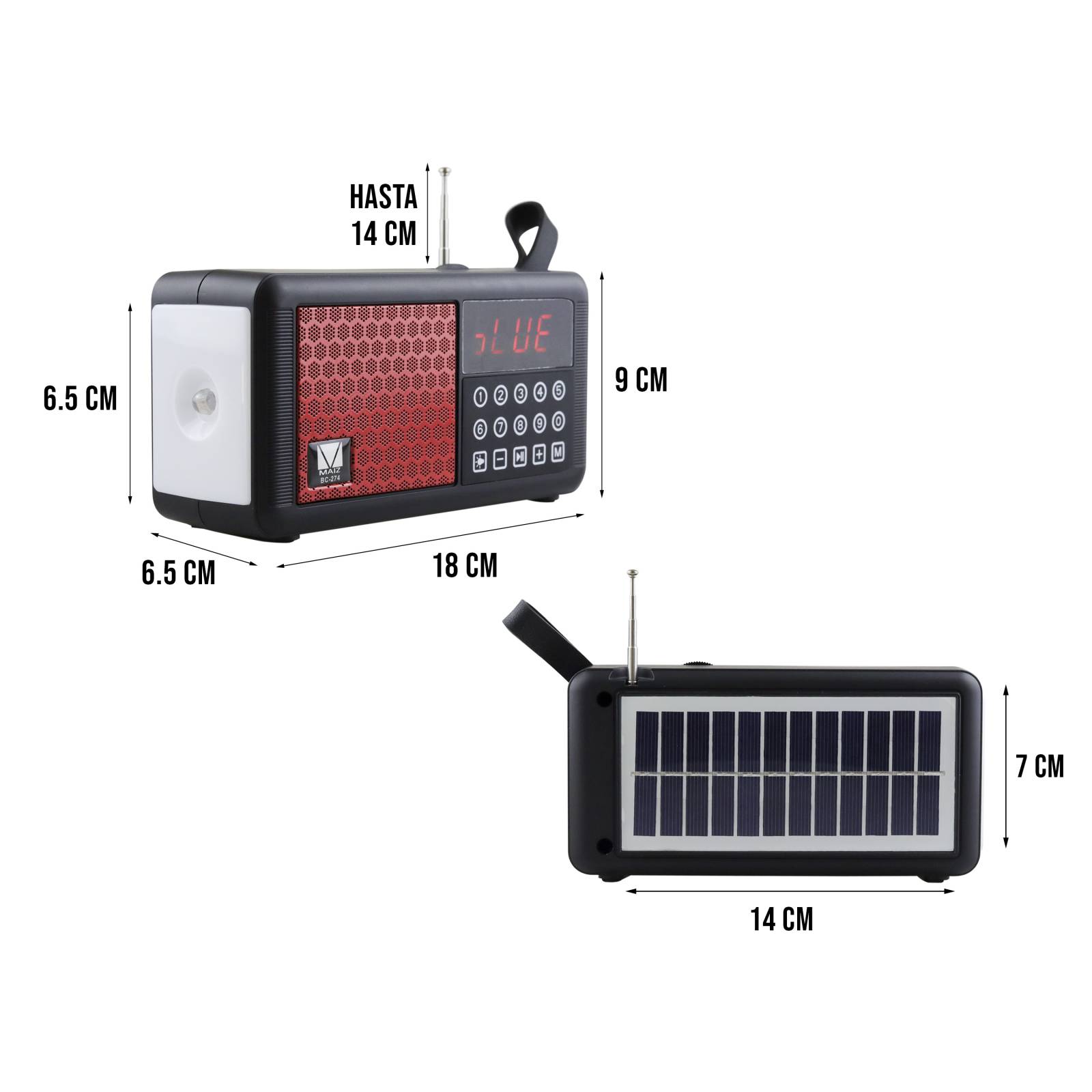 Bocina Bluetooth Recargable Portátil Solar Usb Radio Tws