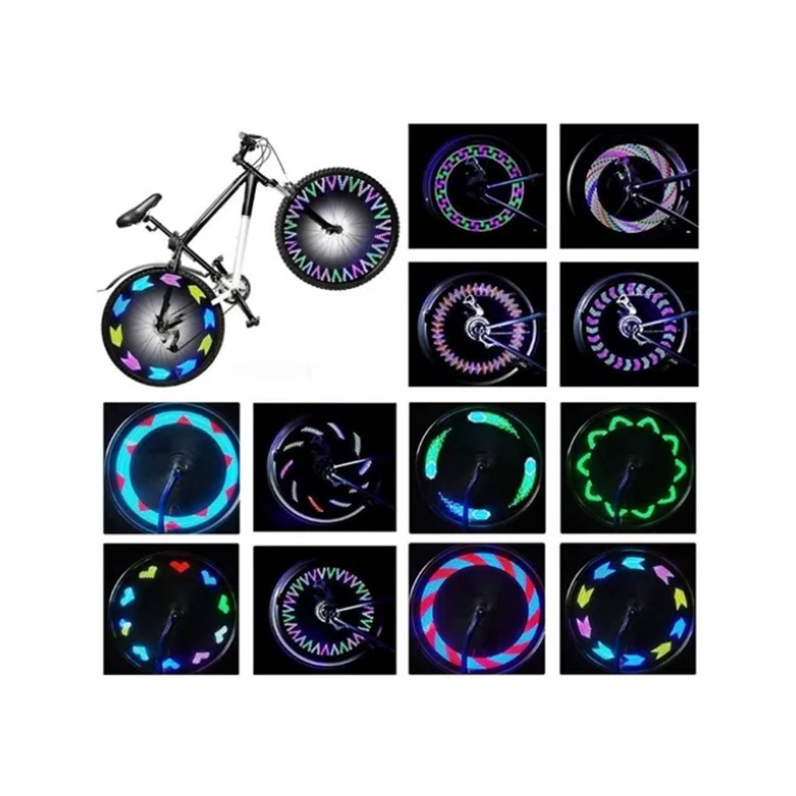 Luz Led Bicicleta Rines Colores Llanta Rgb 30 Modos