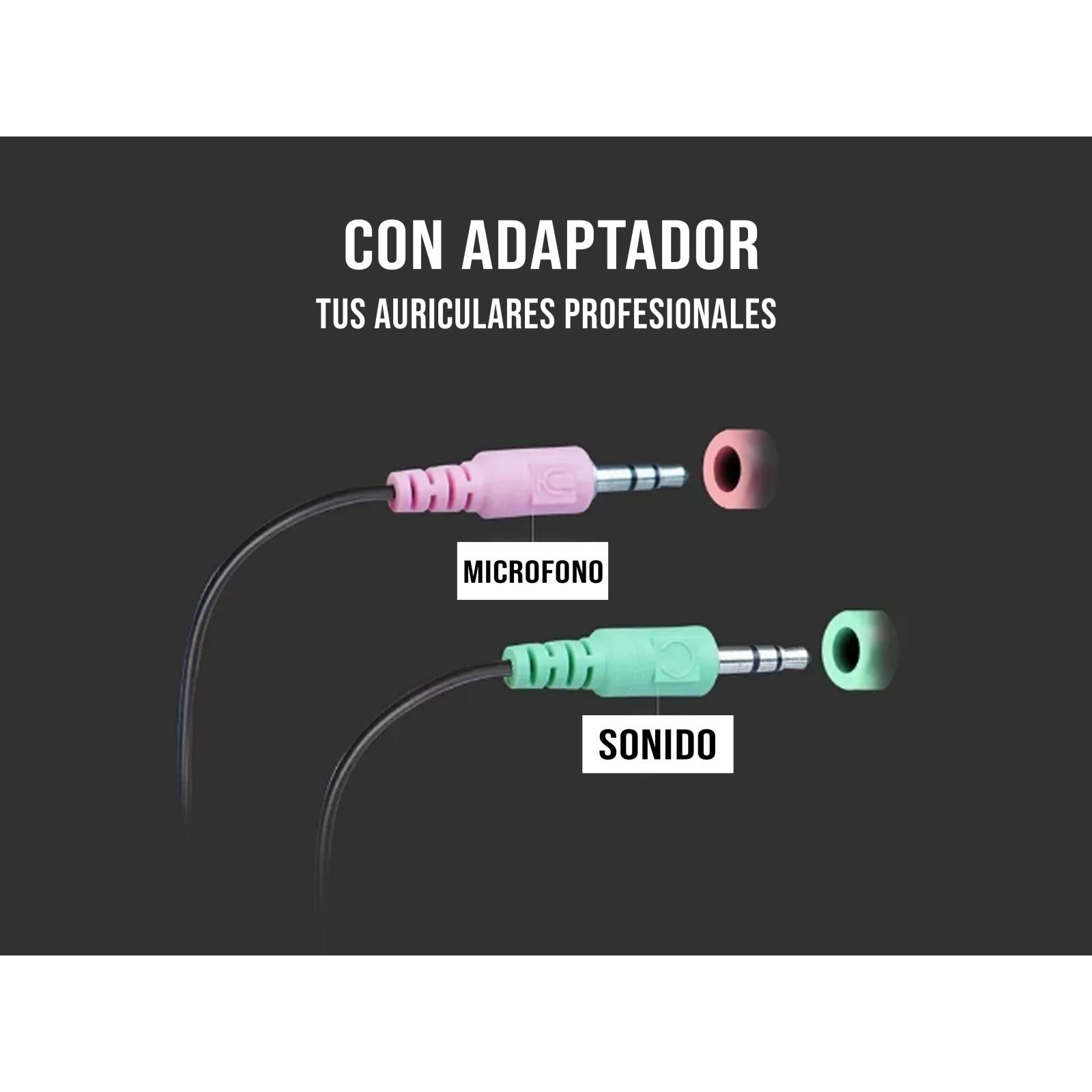 Adaptador Divisor Estereo Auxiliar 3.5mm Audifonos Microfono