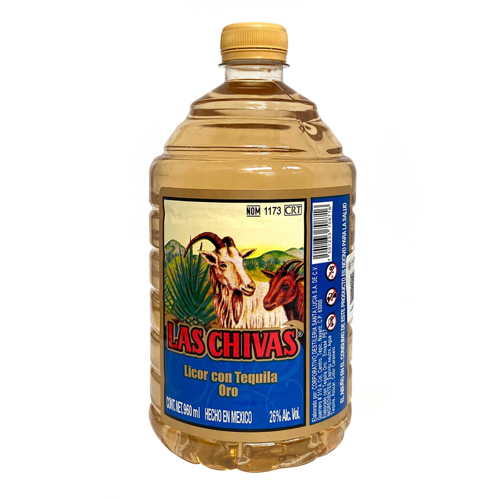 Six Pack Licor Con Tequila Las Chivas Oro 960 ml