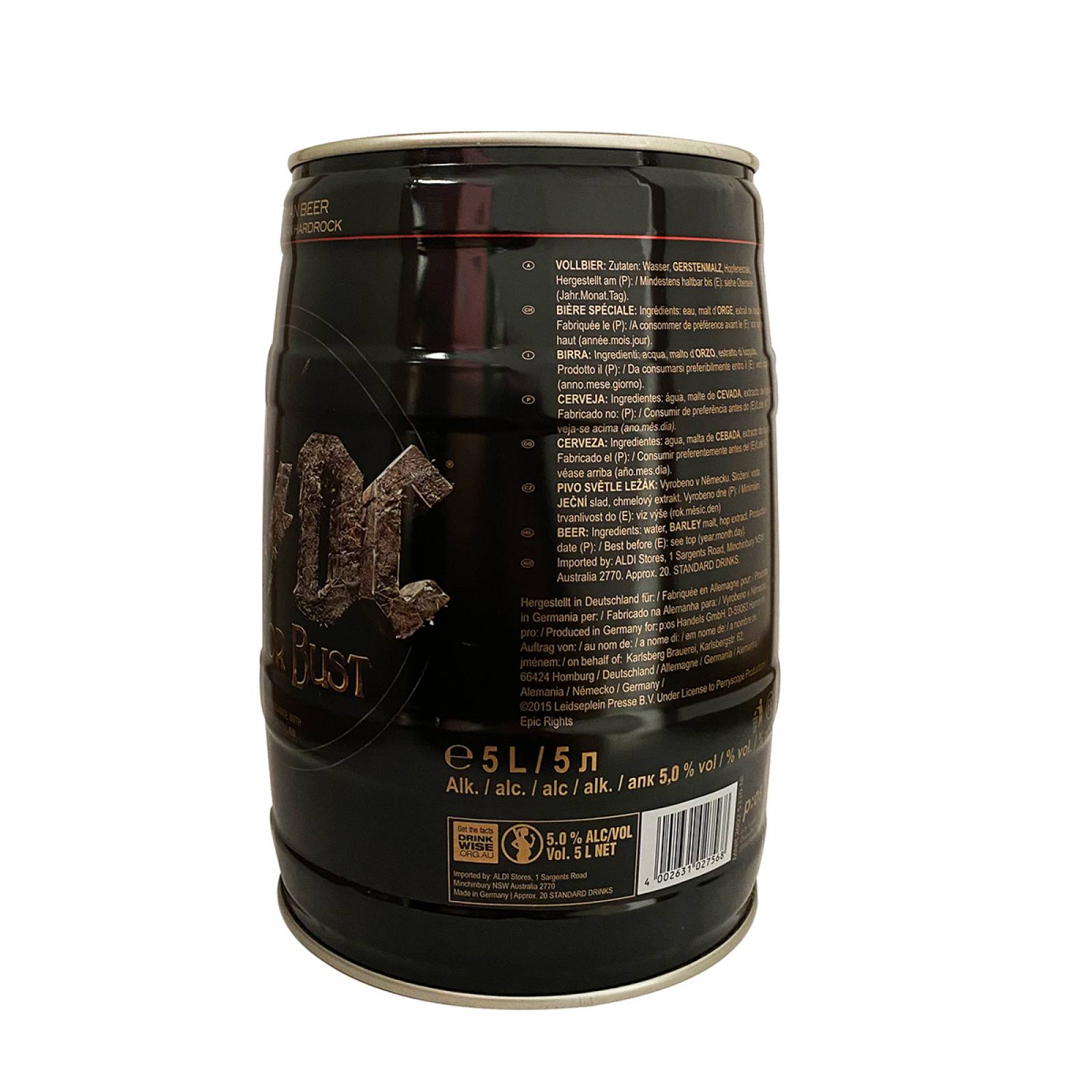Cerveza Acdc Australian Hardbock Lata 5000 ml