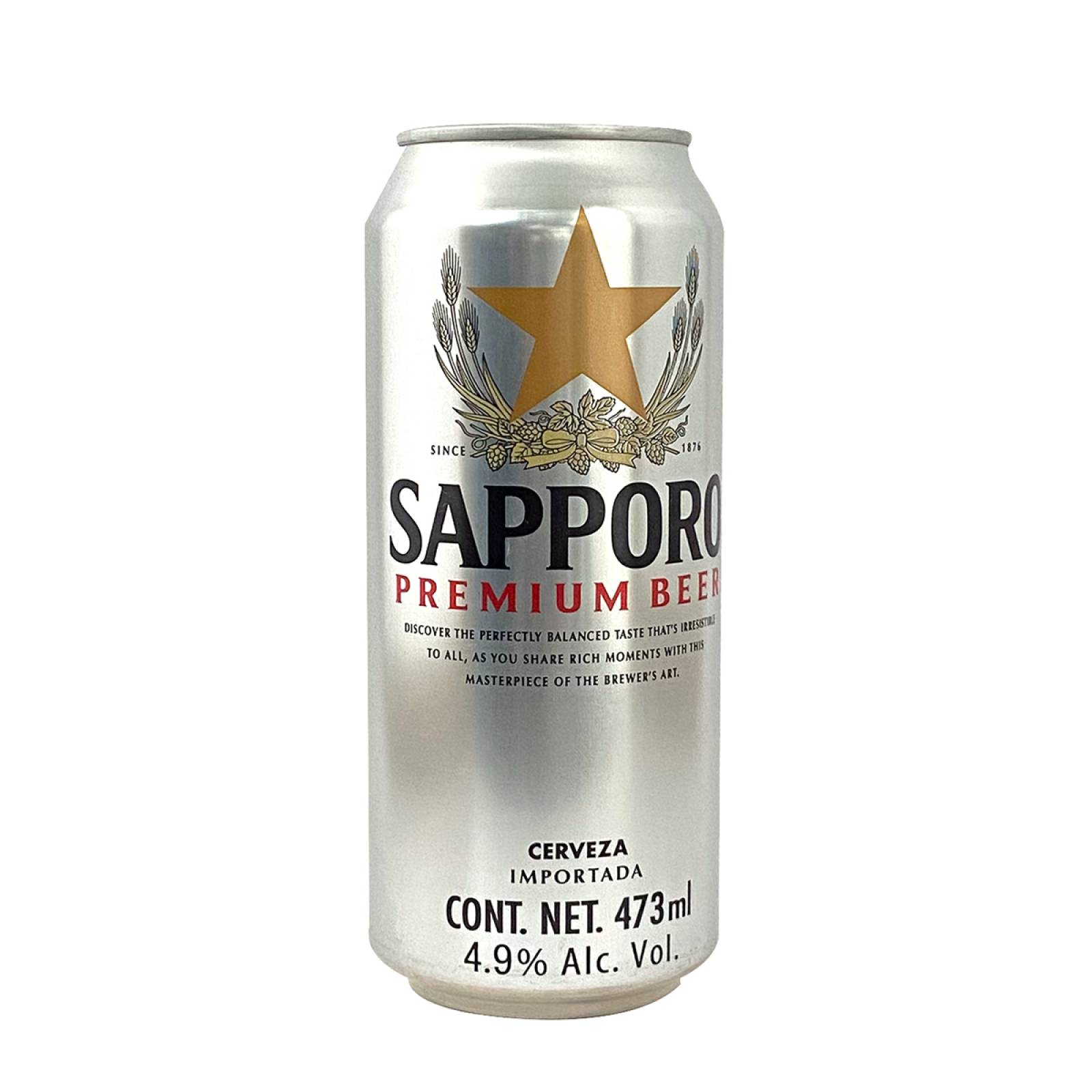Six Pack Cerveza Sapporo Premium Lata 473 ml
