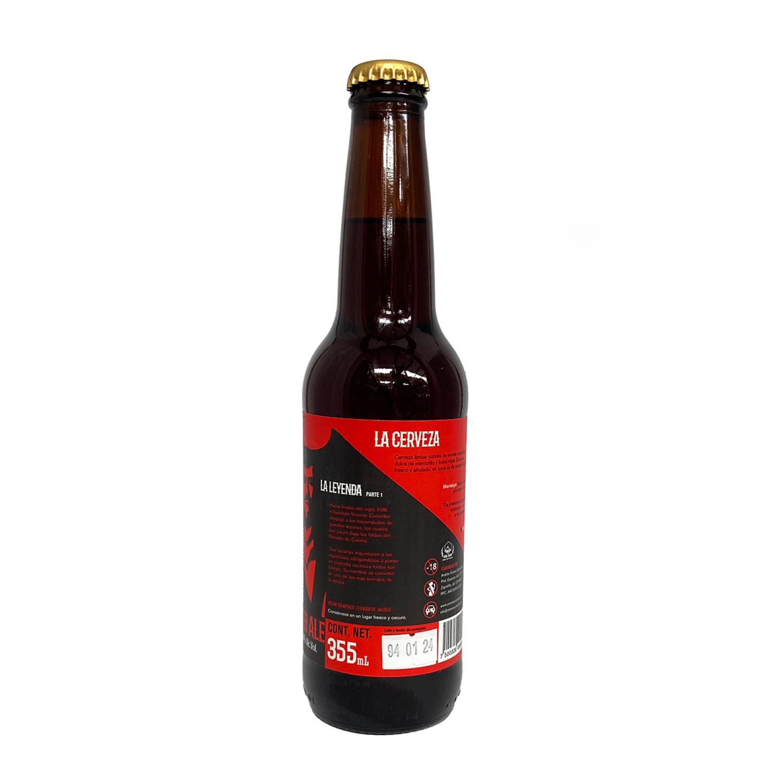 Six Pack Cerveza Artesanal Colombo Irish Red Ale 355 ml
