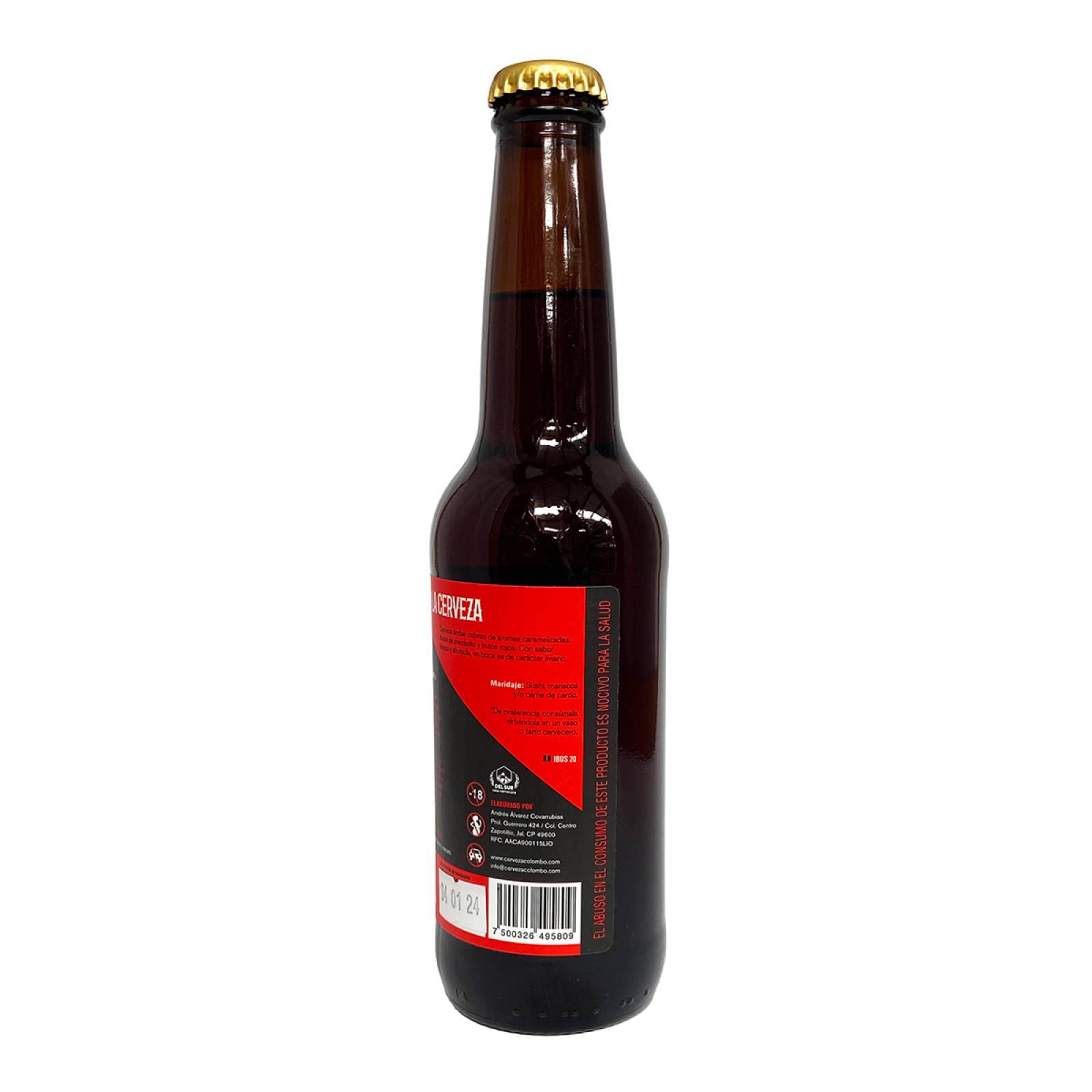 Six Pack Cerveza Artesanal Colombo Irish Red Ale 355 ml