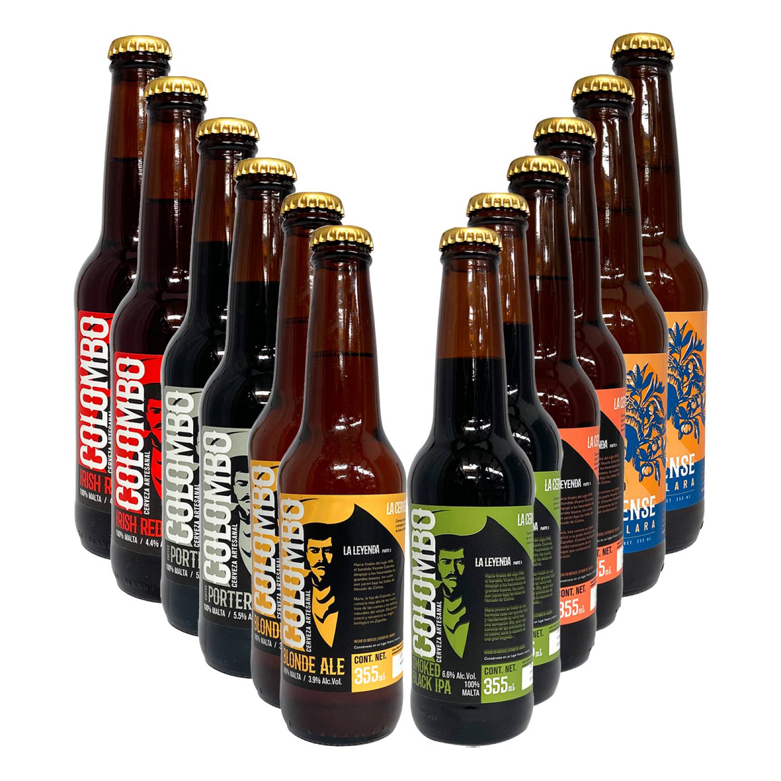 12 Pack Cerveza Artesanal Colombo Mix 355 ml