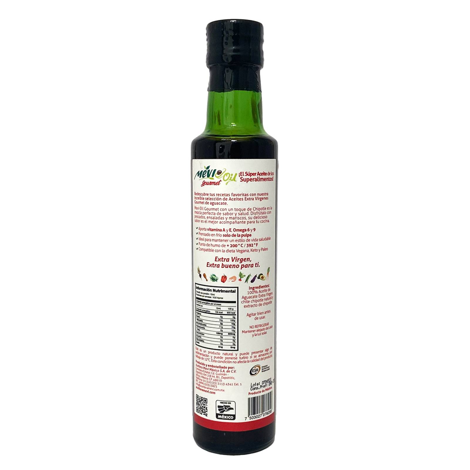 Six Pack Aceite De Aguacate ExtVirgen Con Chipotle Mevi Oil